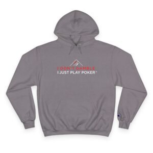 I Don’t Gamble, I Just Play Poker Hoodie – Red & White Logo