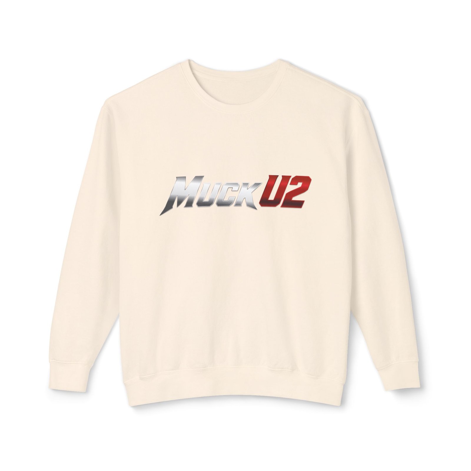 MuckU2 Sweatshirt – Silver & Red Logo Poker Crewneck