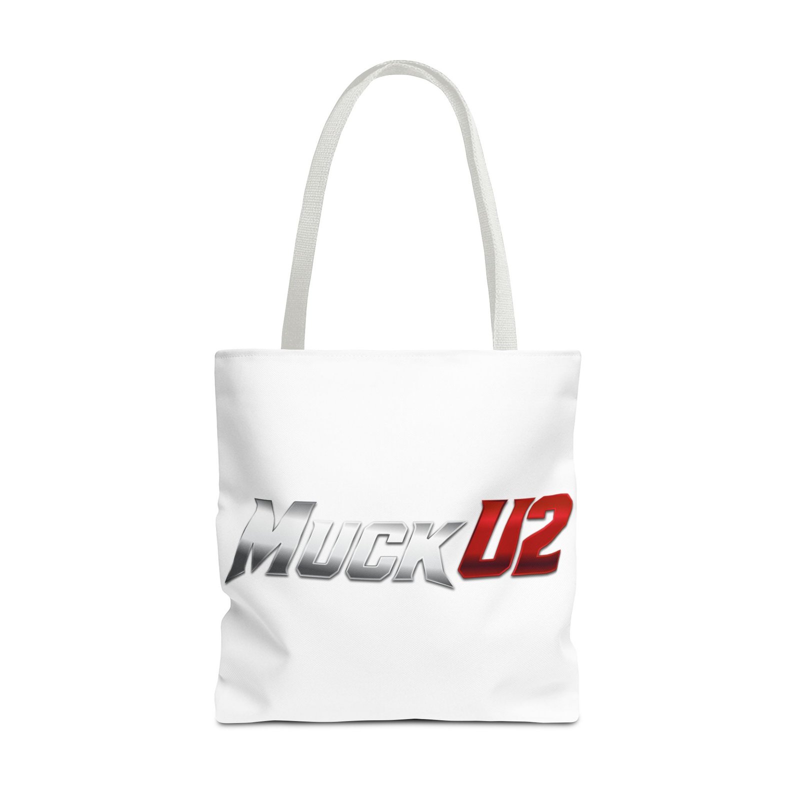 MuckU2 Canvas Tote Bag – Silver & Red Poker Logo