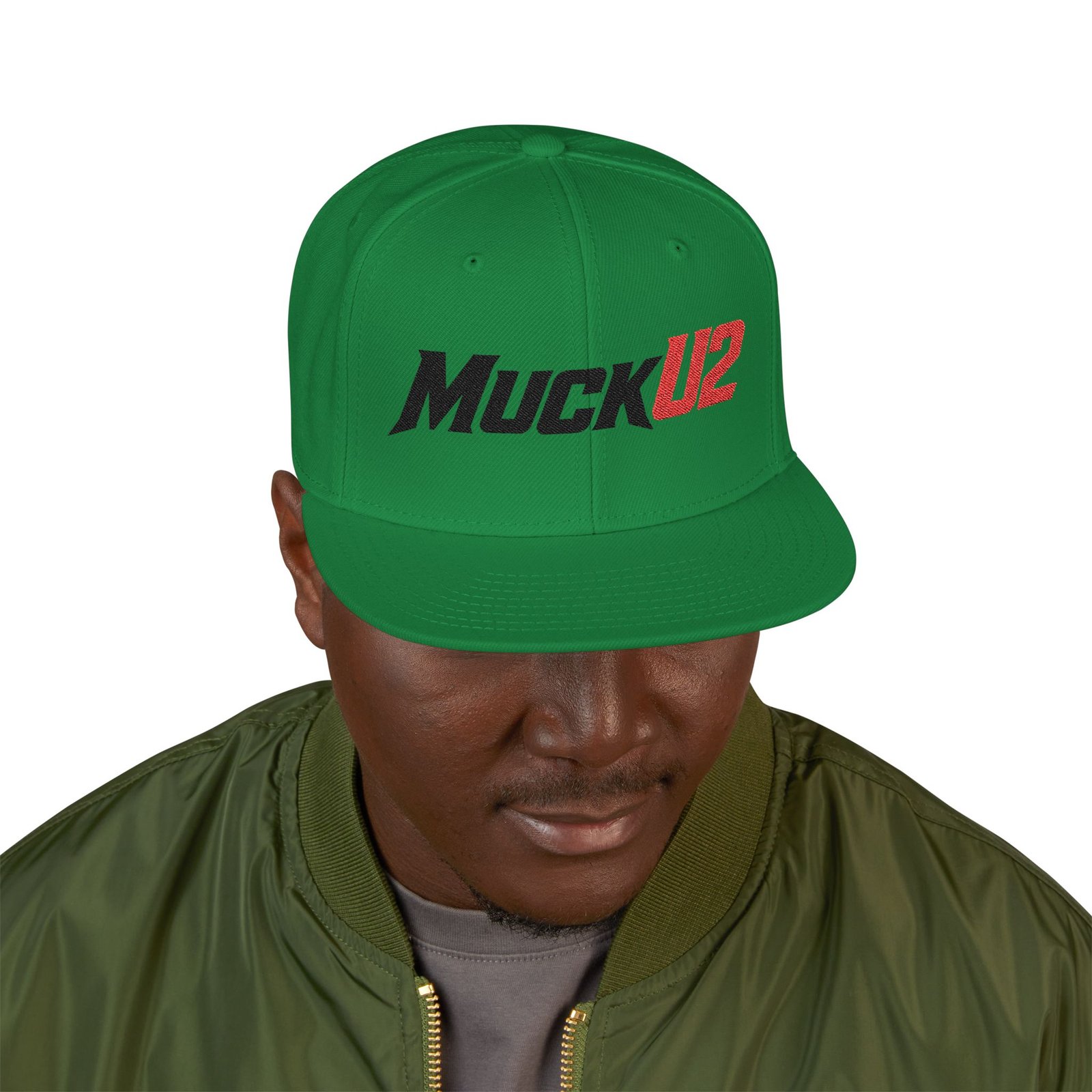 MuckU2 Snapback Poker Cap – Black & Red Logo