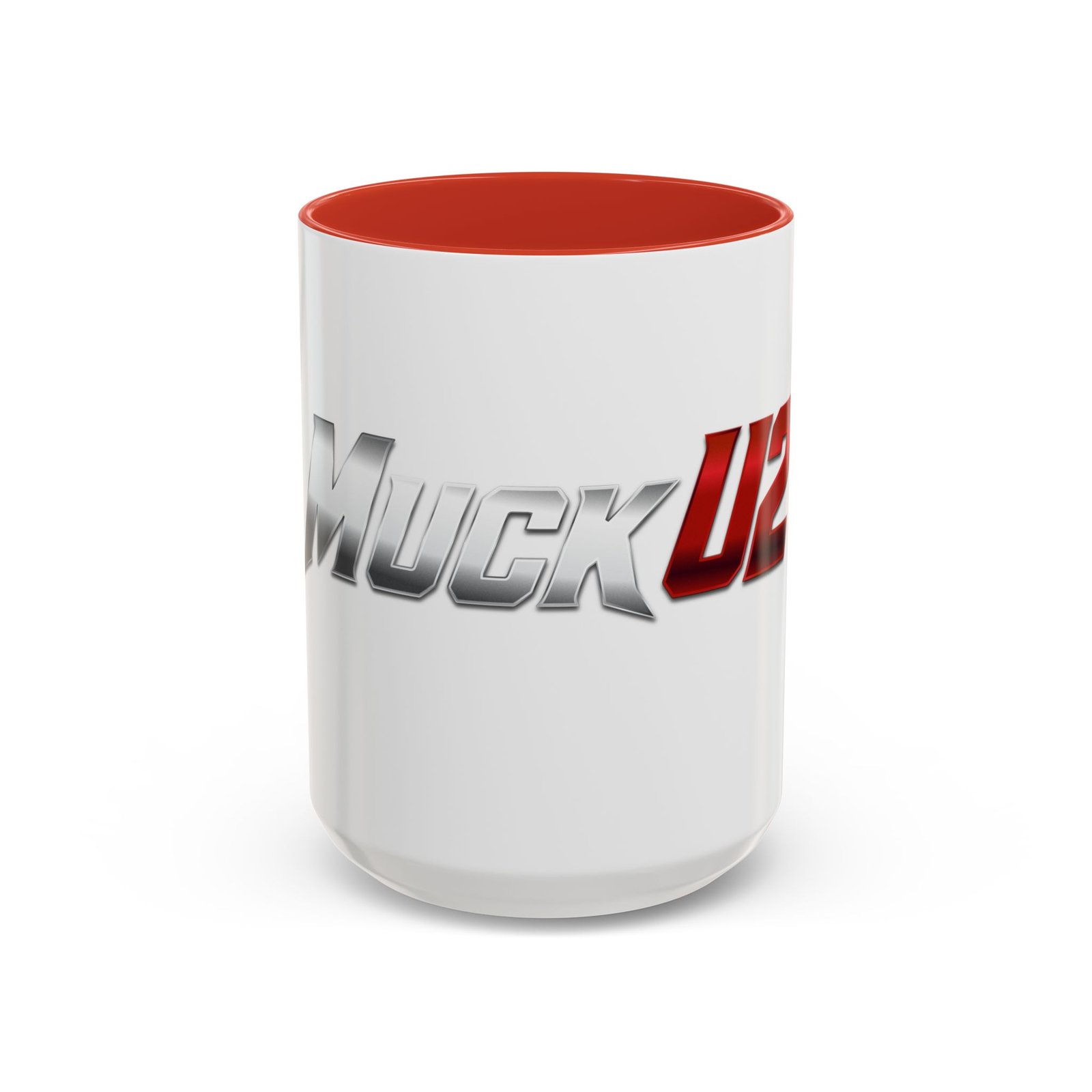 MuckU2 Mug – Silver & Red Logo Poker Coffee Mug