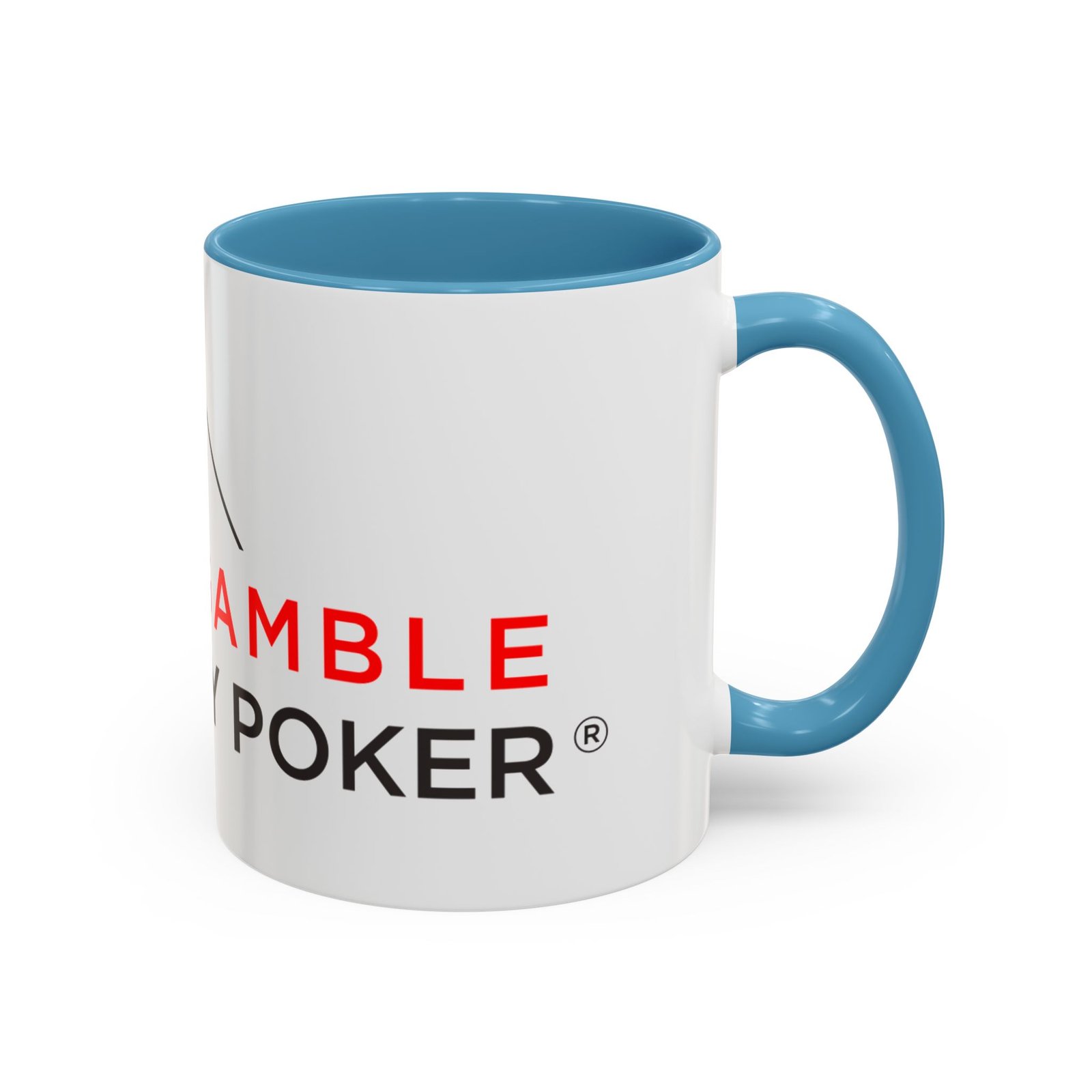 I Don’t Gamble, I Just Play Poker White Mug – Red & Black Logo