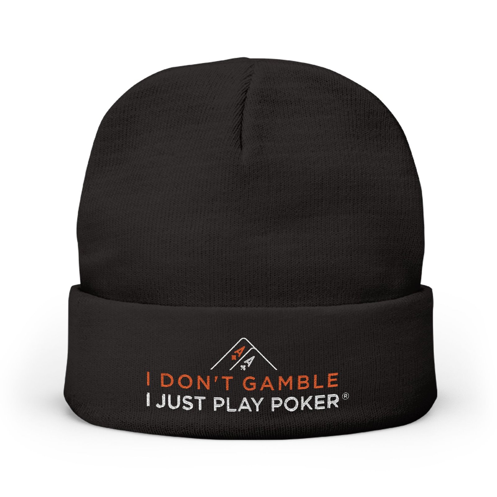 I Don’t Gamble, I Just Play Poker Beanie – Red & White Logo