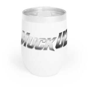 MuckU2 Wine Tumbler – Gradient Silver Poker Logo