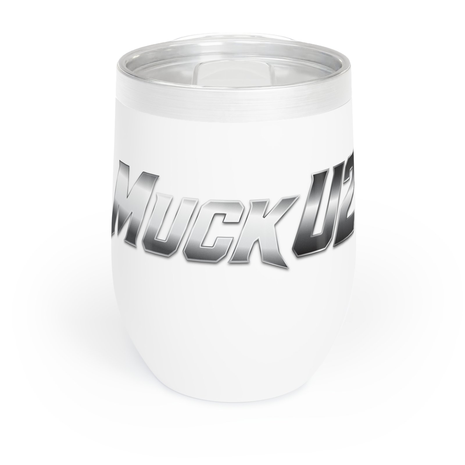 MuckU2 Wine Tumbler – Gradient Silver Poker Logo