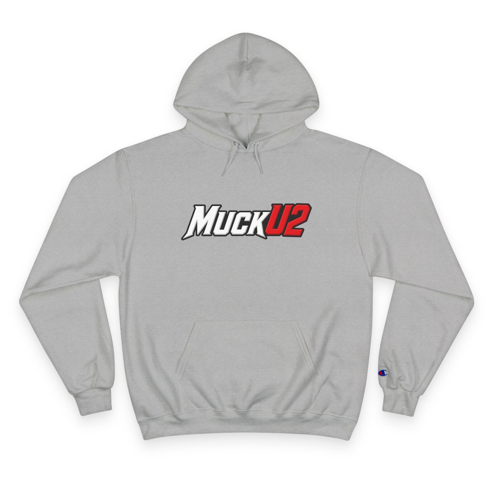 MuckU2 Hoodie – White & Red Logo Poker Pullover