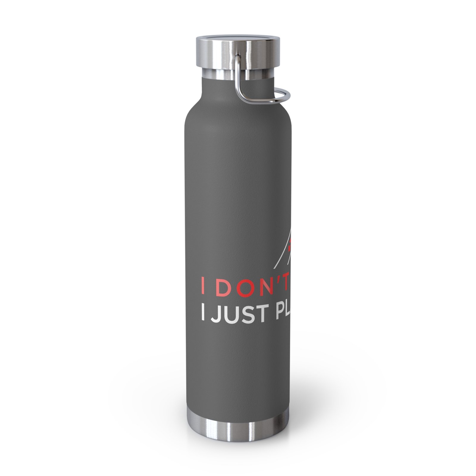 I Don’t Gamble, I Just Play Poker Insulated Water Bottle – Red & Black Logo