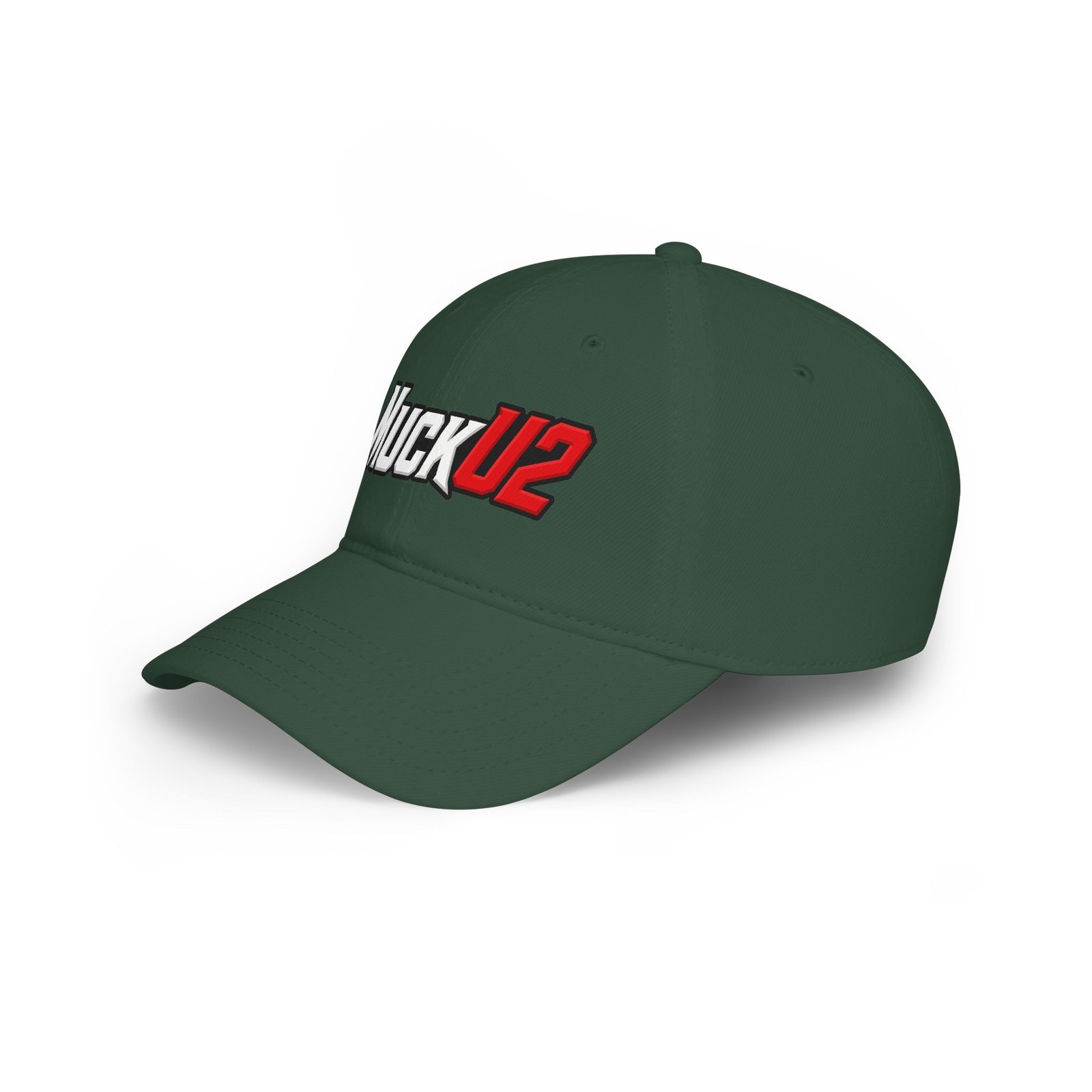MuckU2 Poker Cap – White & Red Logo Baseball Hat