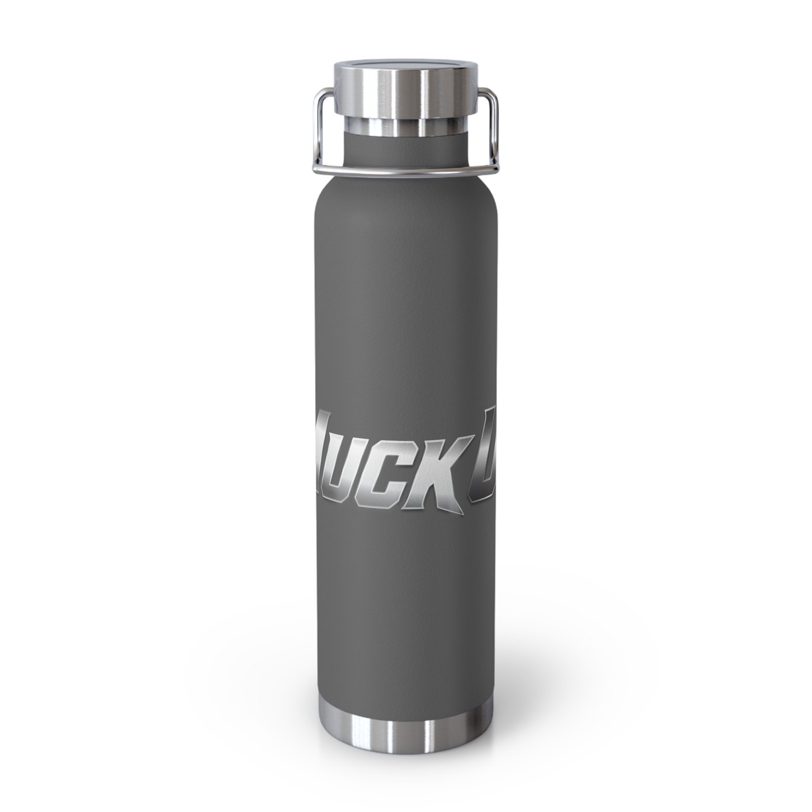 MuckU2 Insulated Water Bottle – Gradient Silver Poker Logo