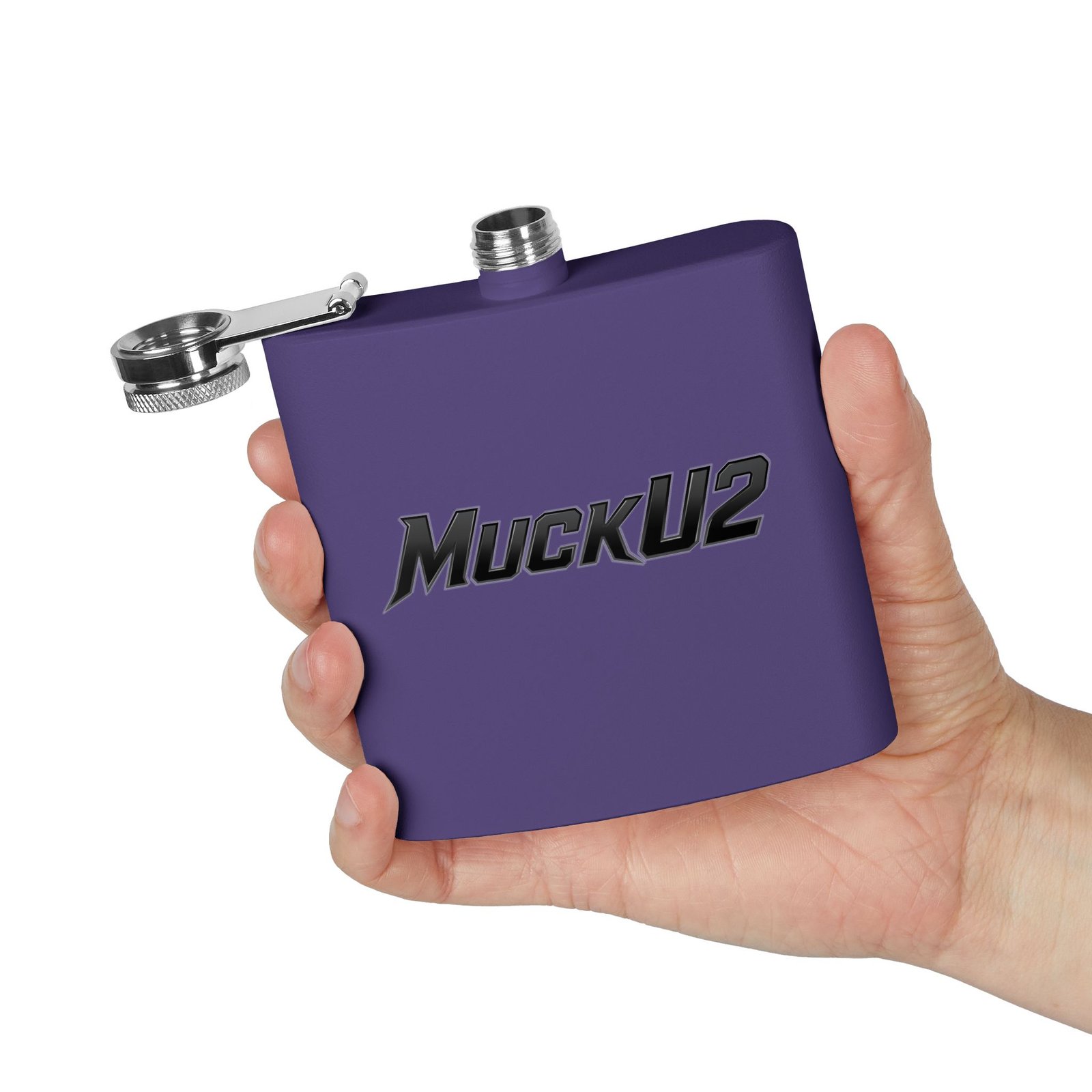 MuckU2 Flask – Black Logo Poker Flask
