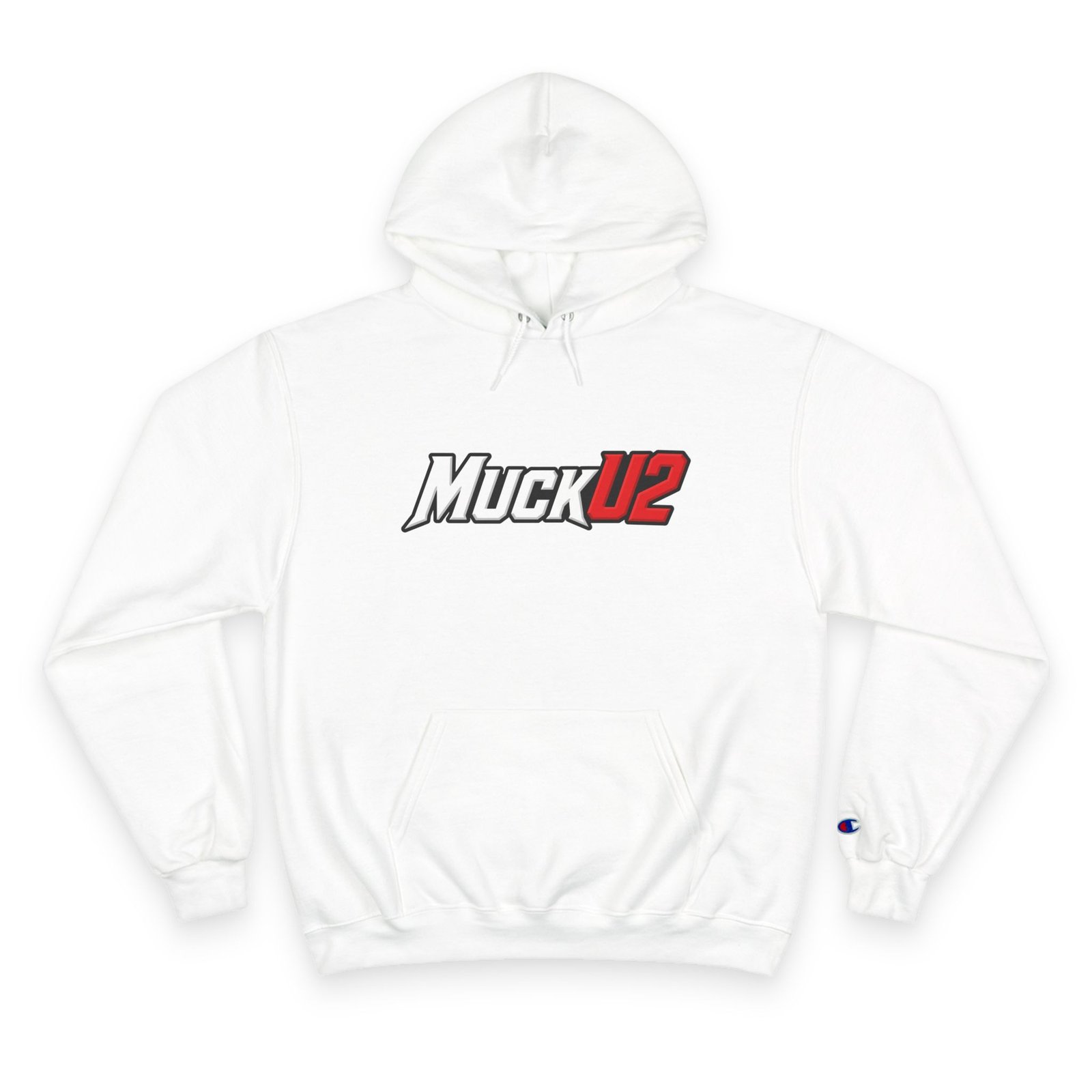 MuckU2 Hoodie – White & Red Logo Poker Pullover