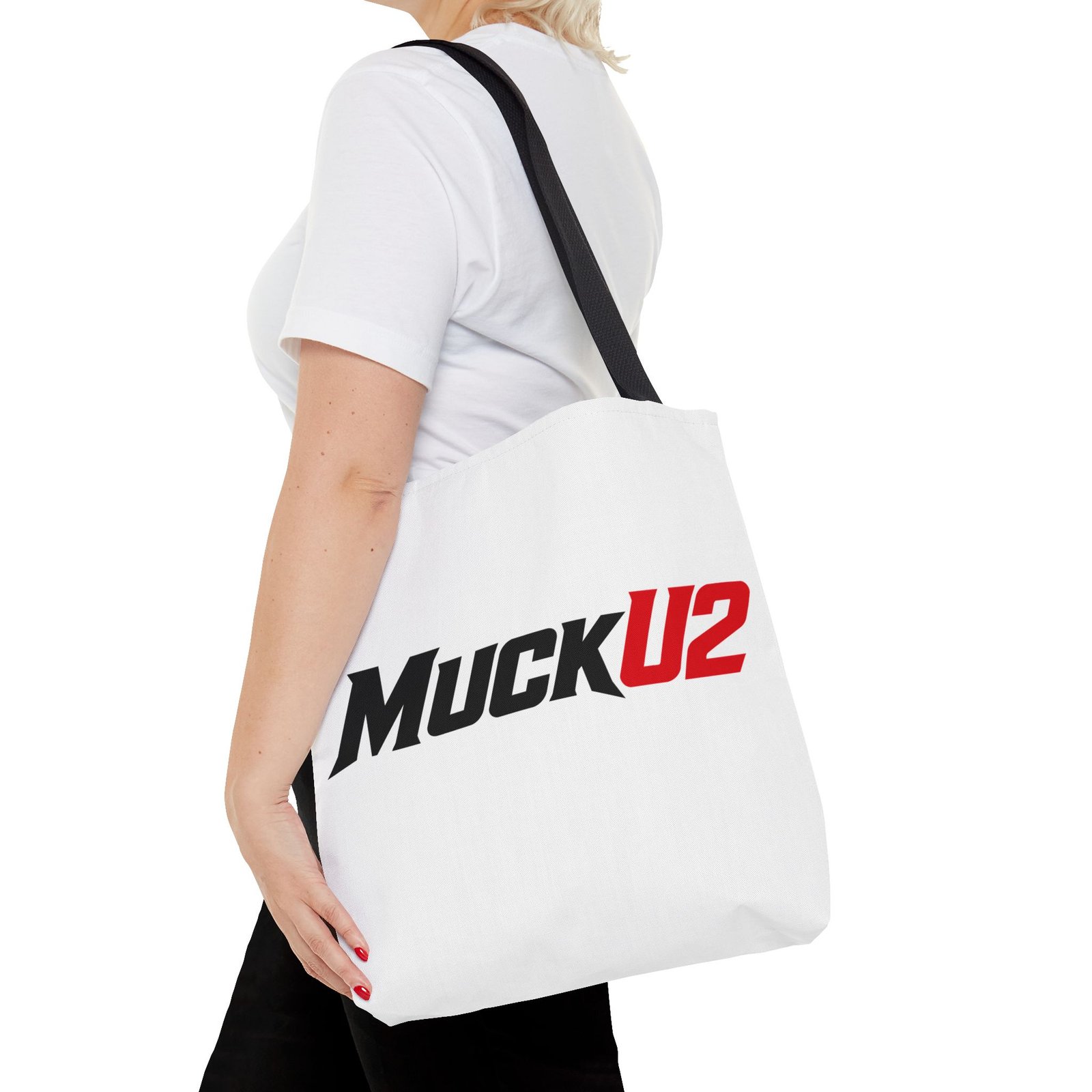 MuckU2 Canvas Tote Bag – Black & Red Poker Logo