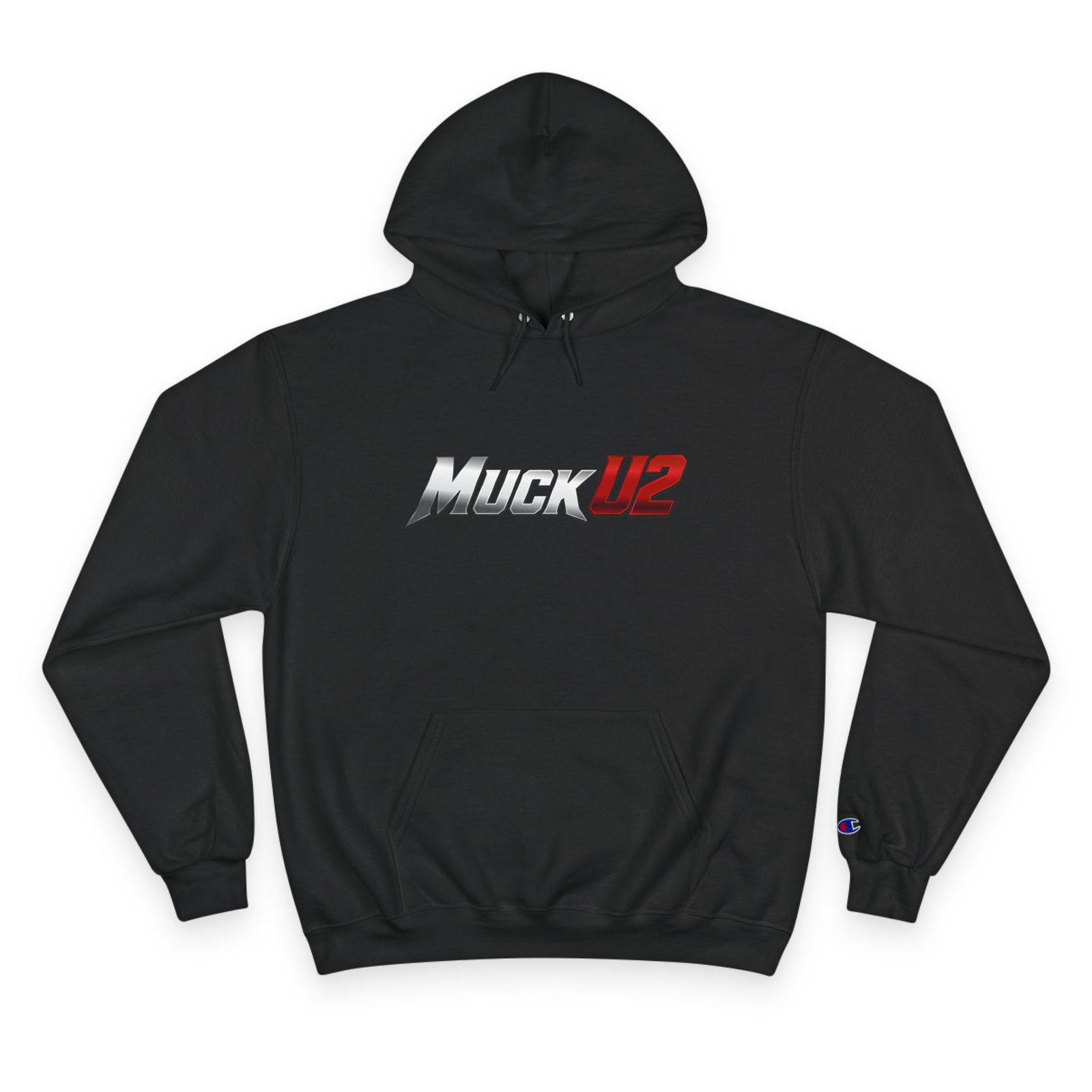 MuckU2 Hoodie – Silver & Red Logo Poker Pullover