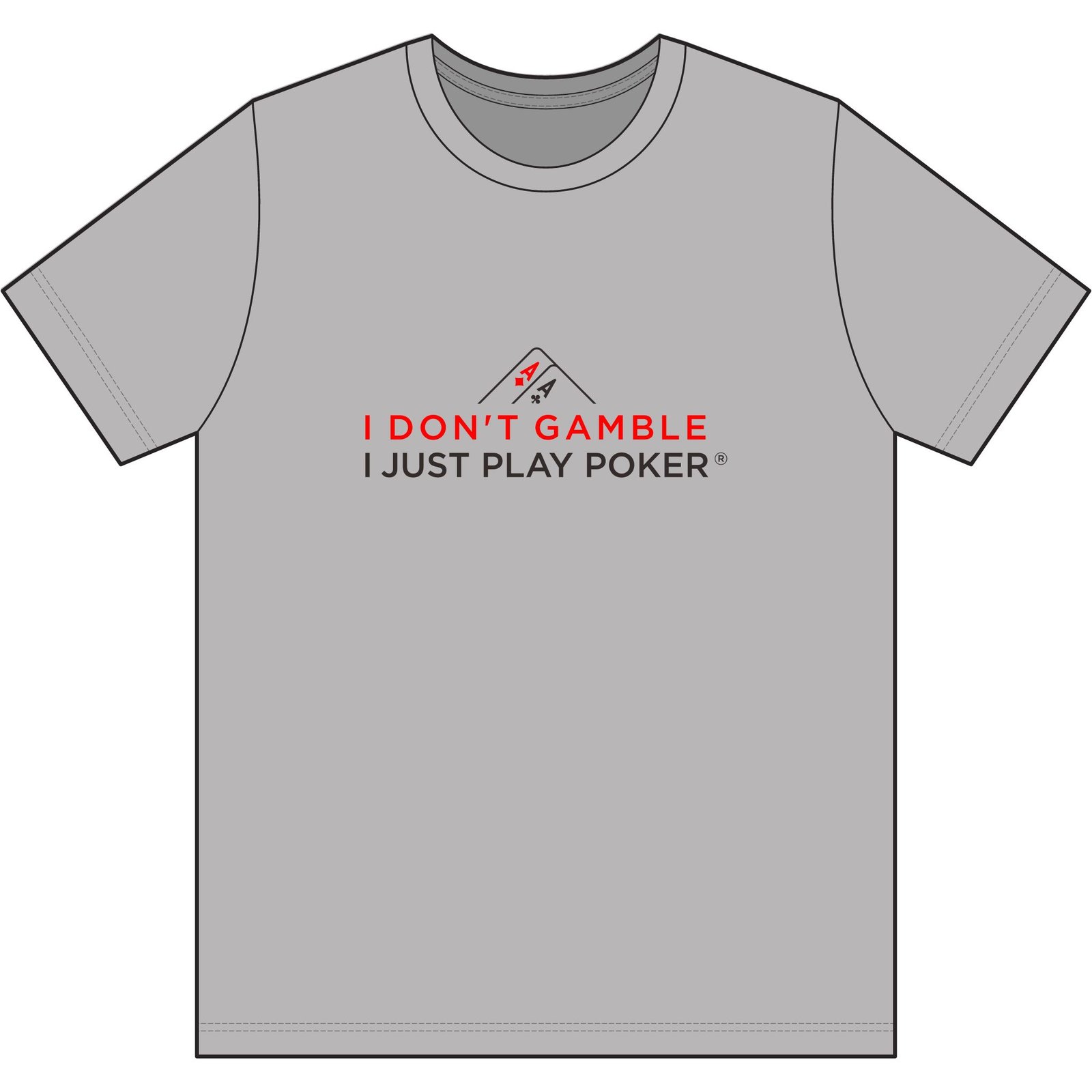 Poker T-Shirt – I Don’t Gamble, I Just Play Poker – Red & Black Print