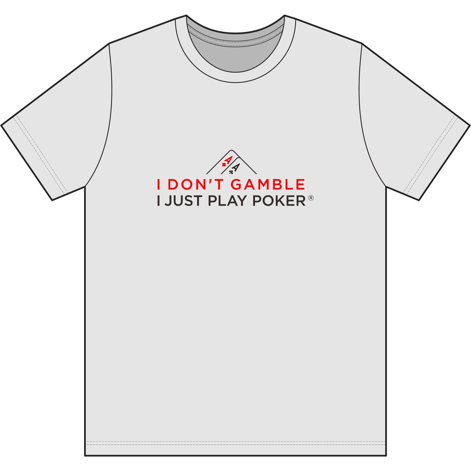 Poker T-Shirt – I Don’t Gamble, I Just Play Poker – Red & Black Print