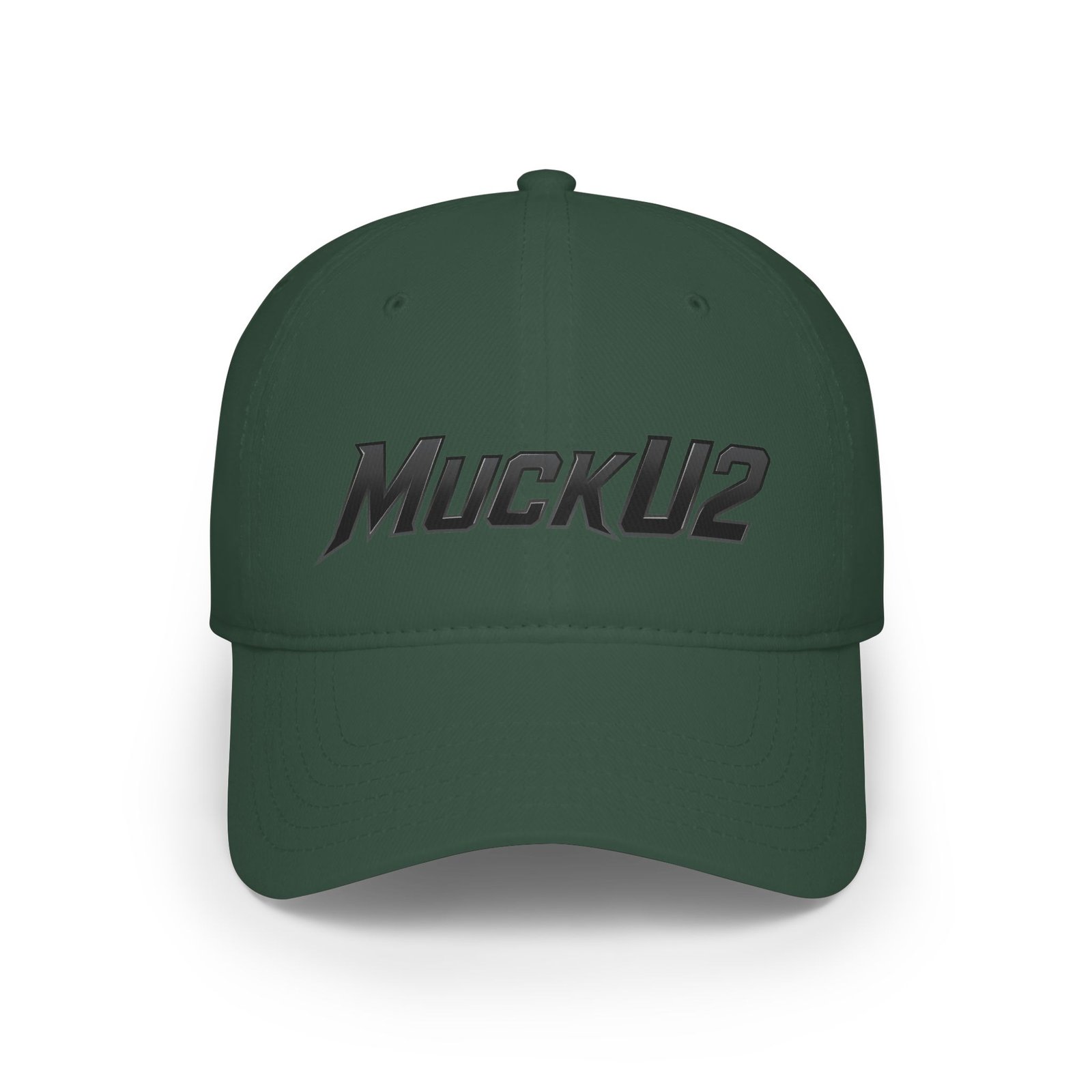 MuckU2 Distressed Dad Hat – Black Embroidered Poker Cap