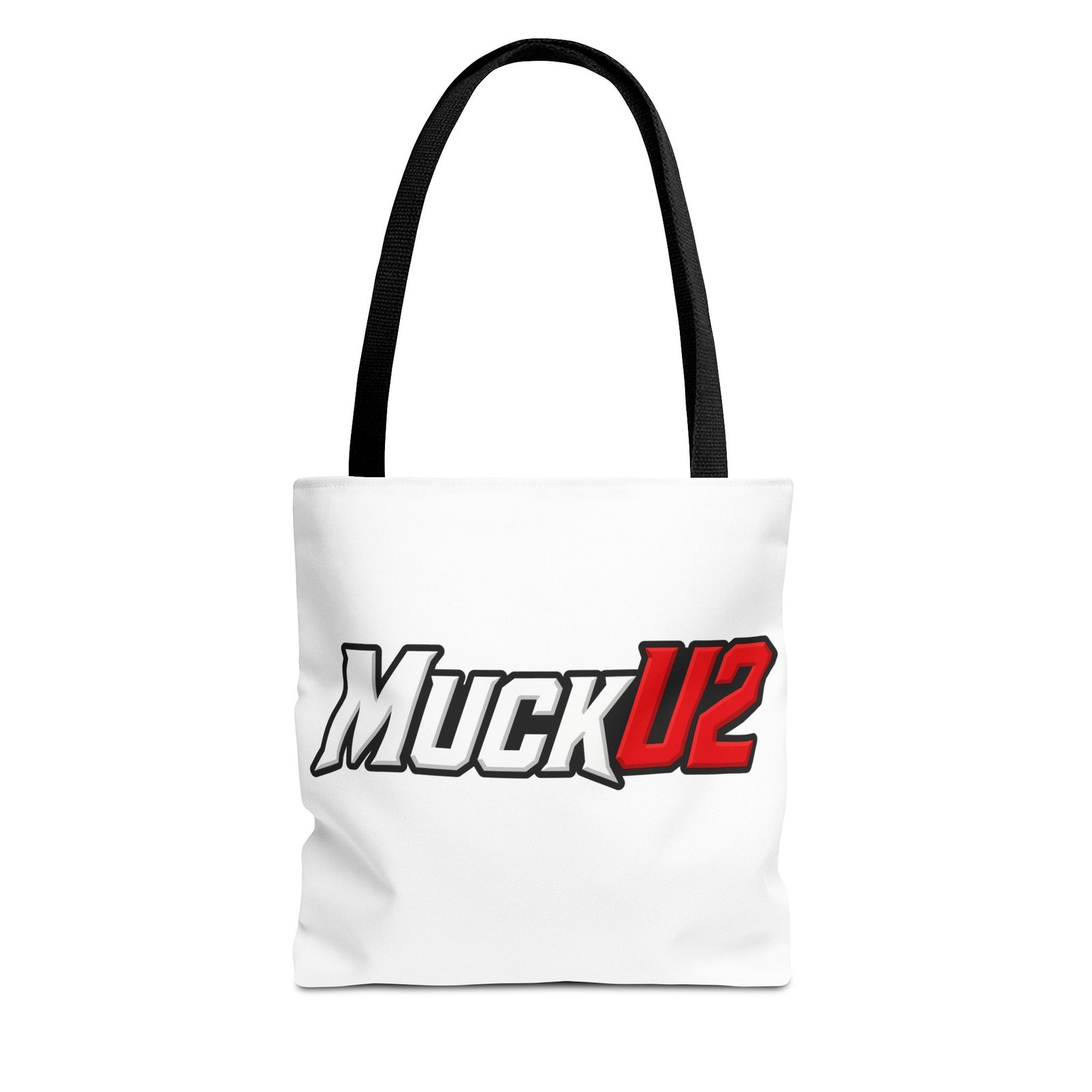 MuckU2 Canvas Tote Bag – White & Red Poker Logo