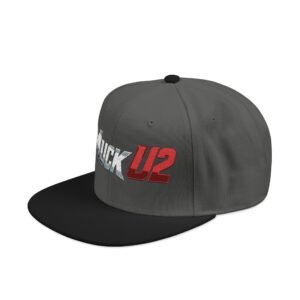 MuckU2 Snapback Poker Cap – Gradient Silver & Red Logo