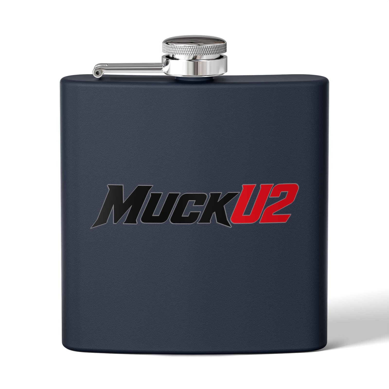 MuckU2 Flask – Black & Red Logo Poker Flask