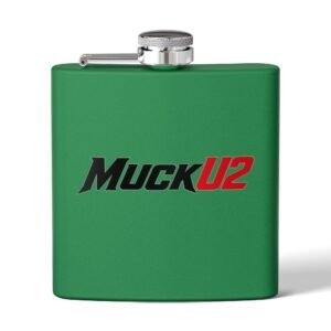 MuckU2 Flask – Black & Red Logo Poker Flask