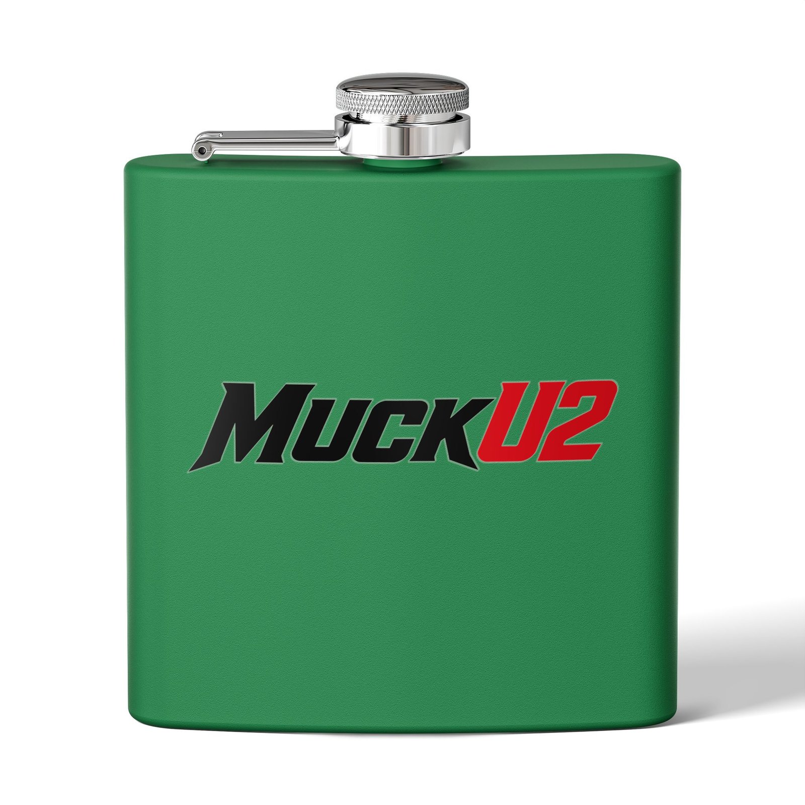 MuckU2 Flask – Black & Red Logo Poker Flask