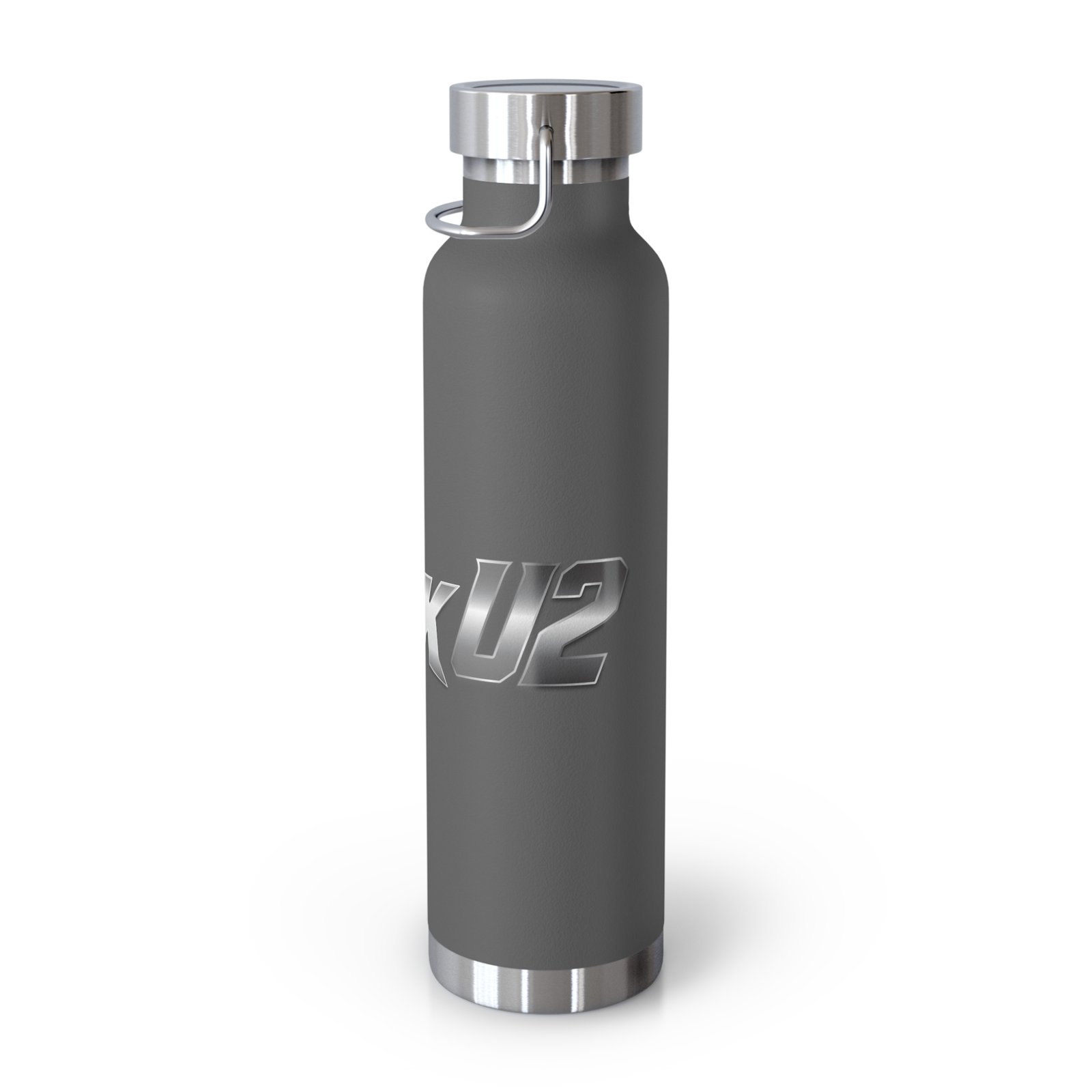 MuckU2 Insulated Water Bottle – Gradient Silver Poker Logo