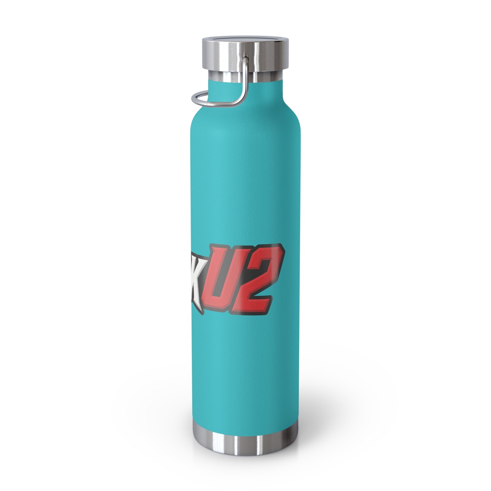 MuckU2 Insulated Water Bottle – White & Red Outlined Poker Logo