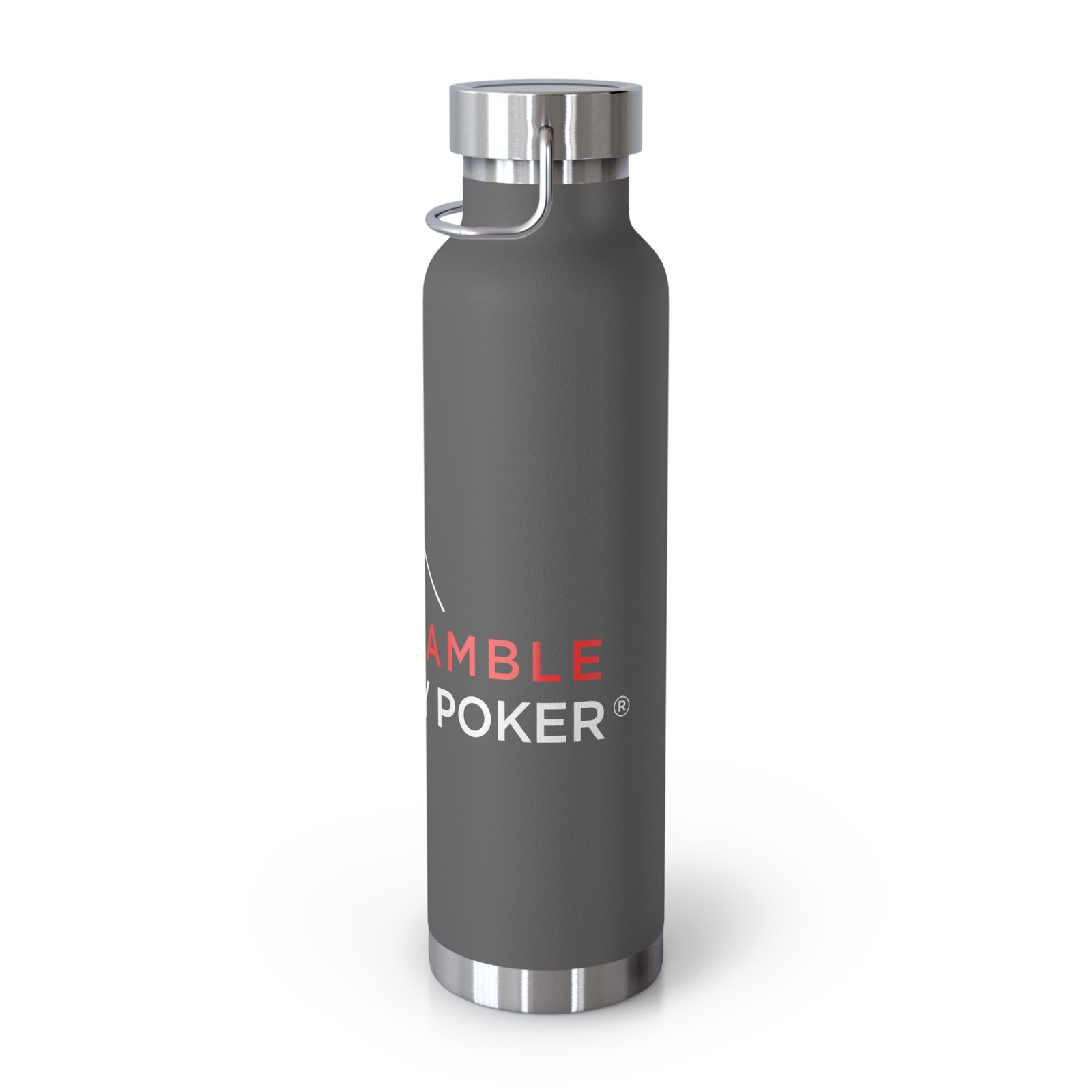 I Don’t Gamble, I Just Play Poker Insulated Water Bottle – Red & Black Logo