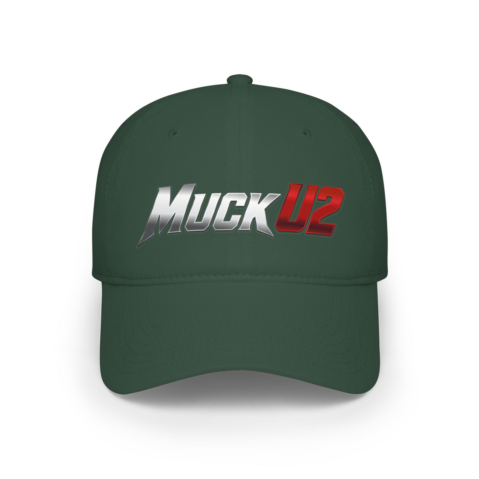MuckU2 Poker Cap – Silver & Red Logo Baseball Hat