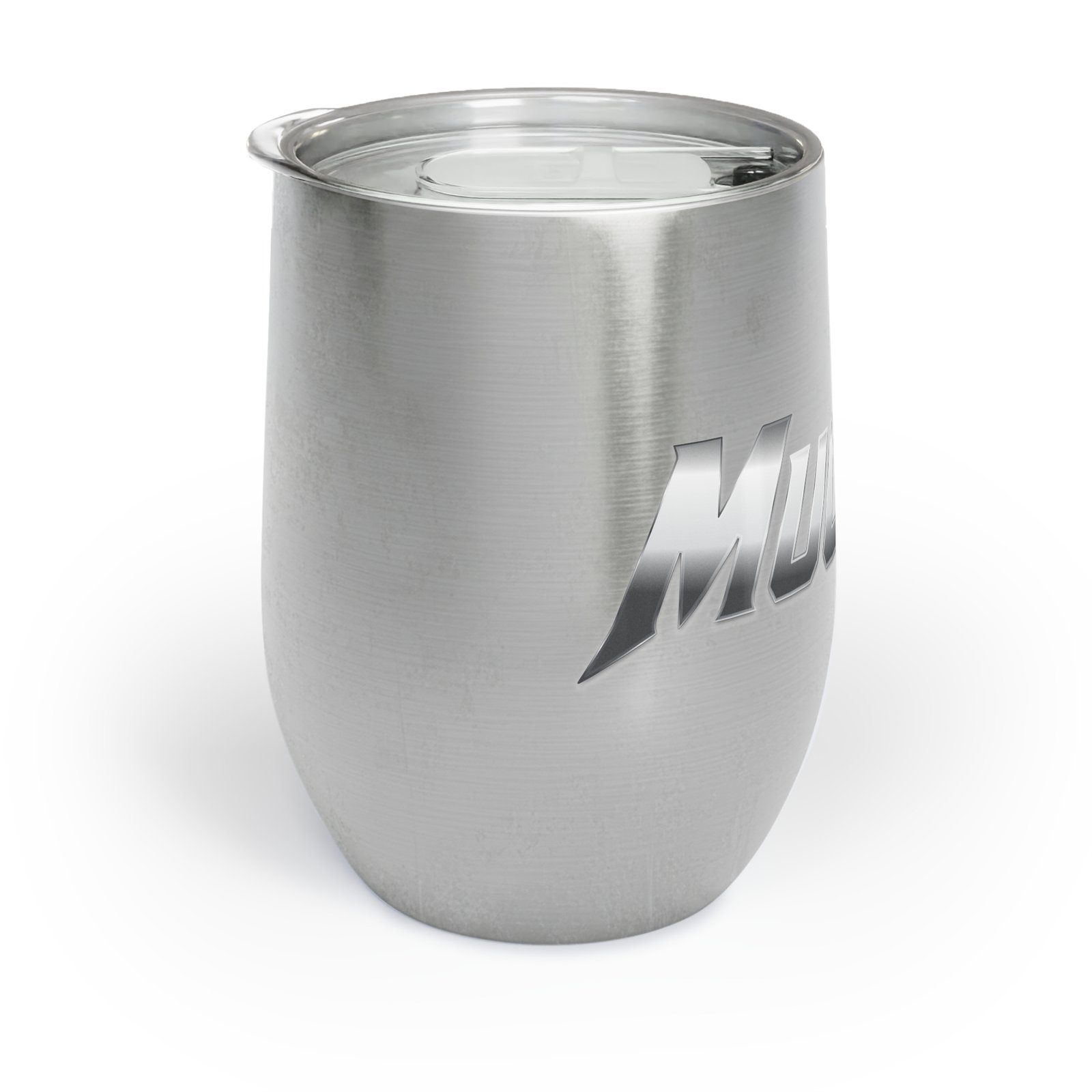 MuckU2 Wine Tumbler – Gradient Silver & Red Poker Logo