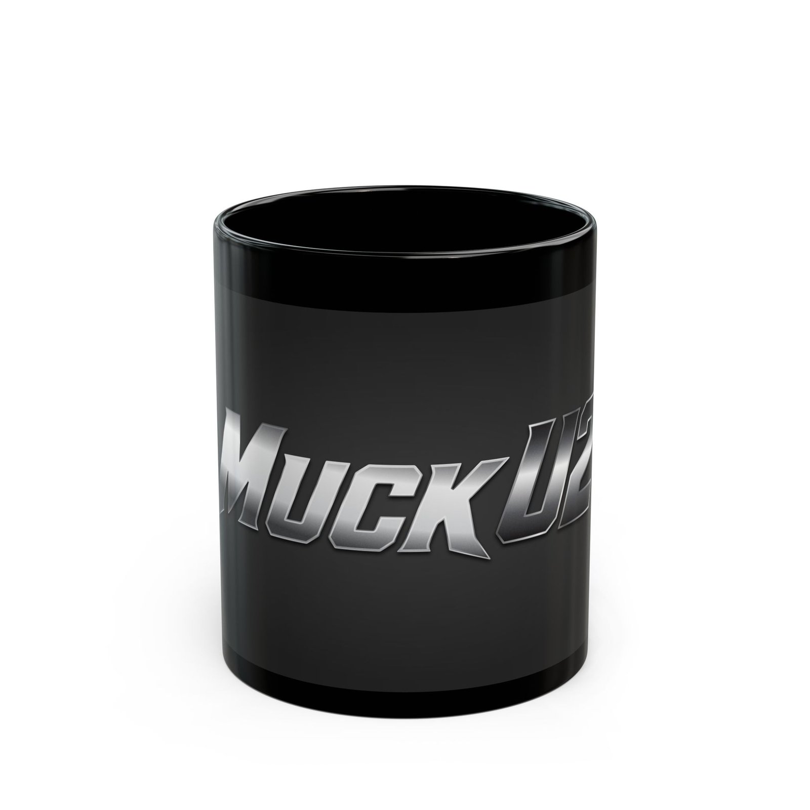 MuckU2 Black Mug – Silver Logo Poker Mug