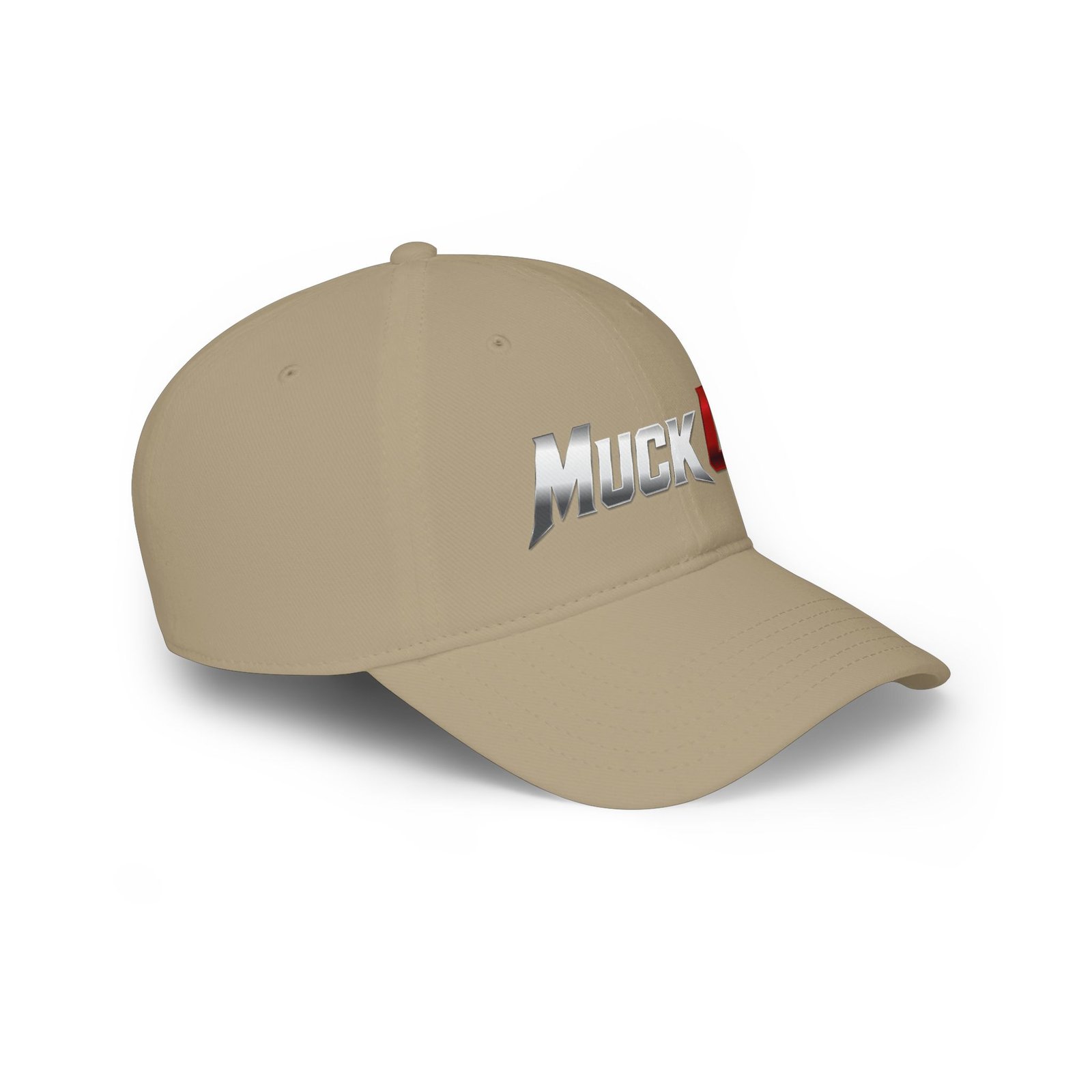 MuckU2 Poker Cap – Silver & Red Logo Baseball Hat