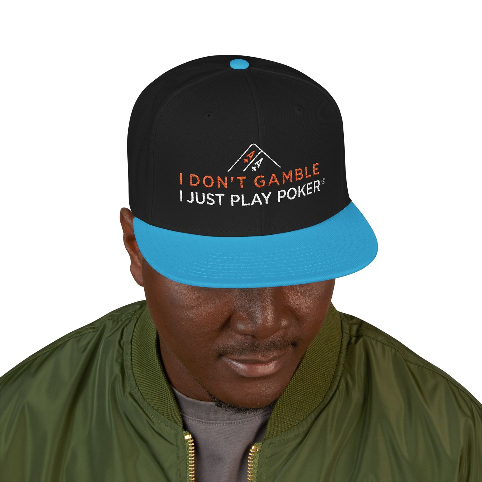 I Don’t Gamble, I Just Play Poker Snapback Poker Cap – Red & White Logo