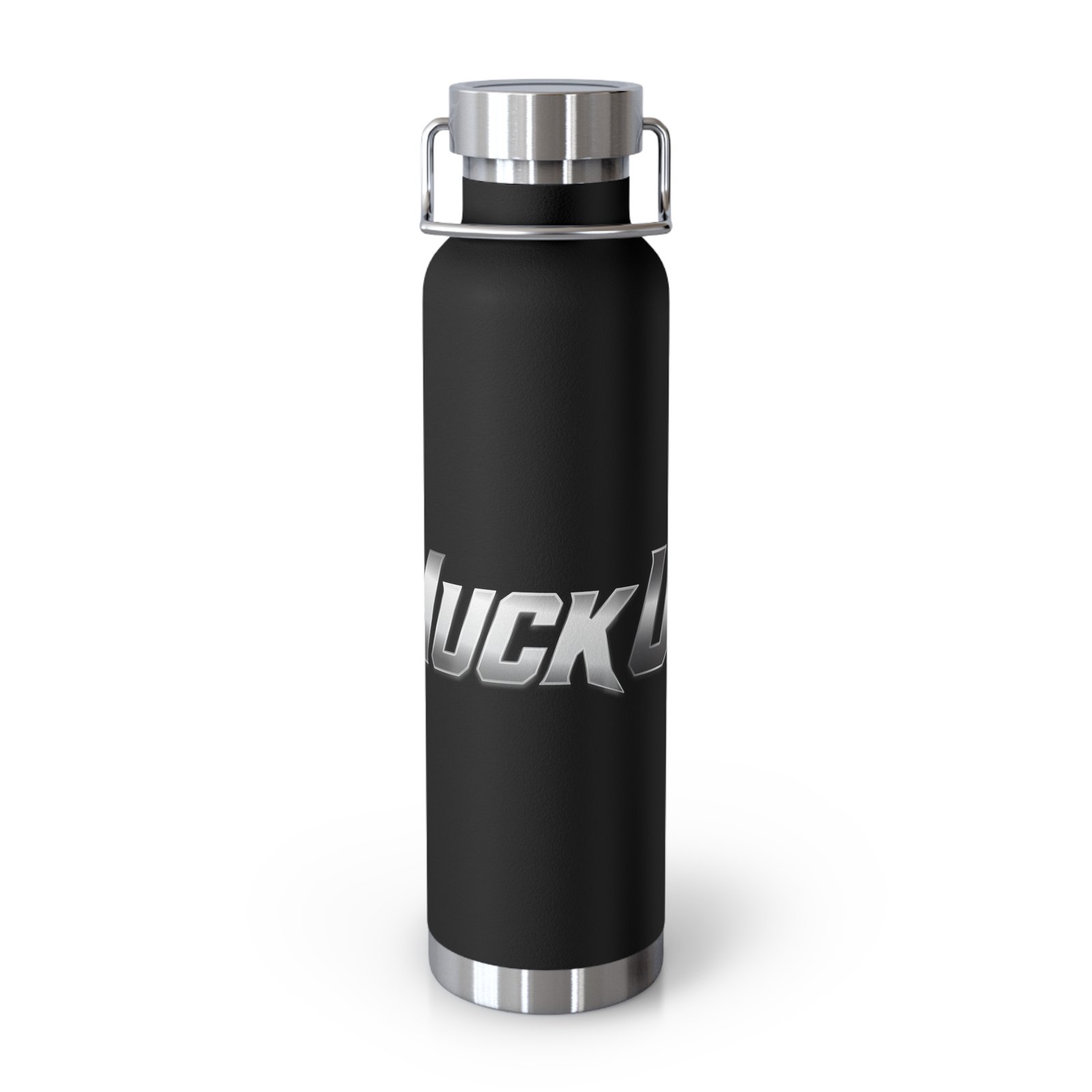 MuckU2 Insulated Water Bottle – Gradient Silver Poker Logo