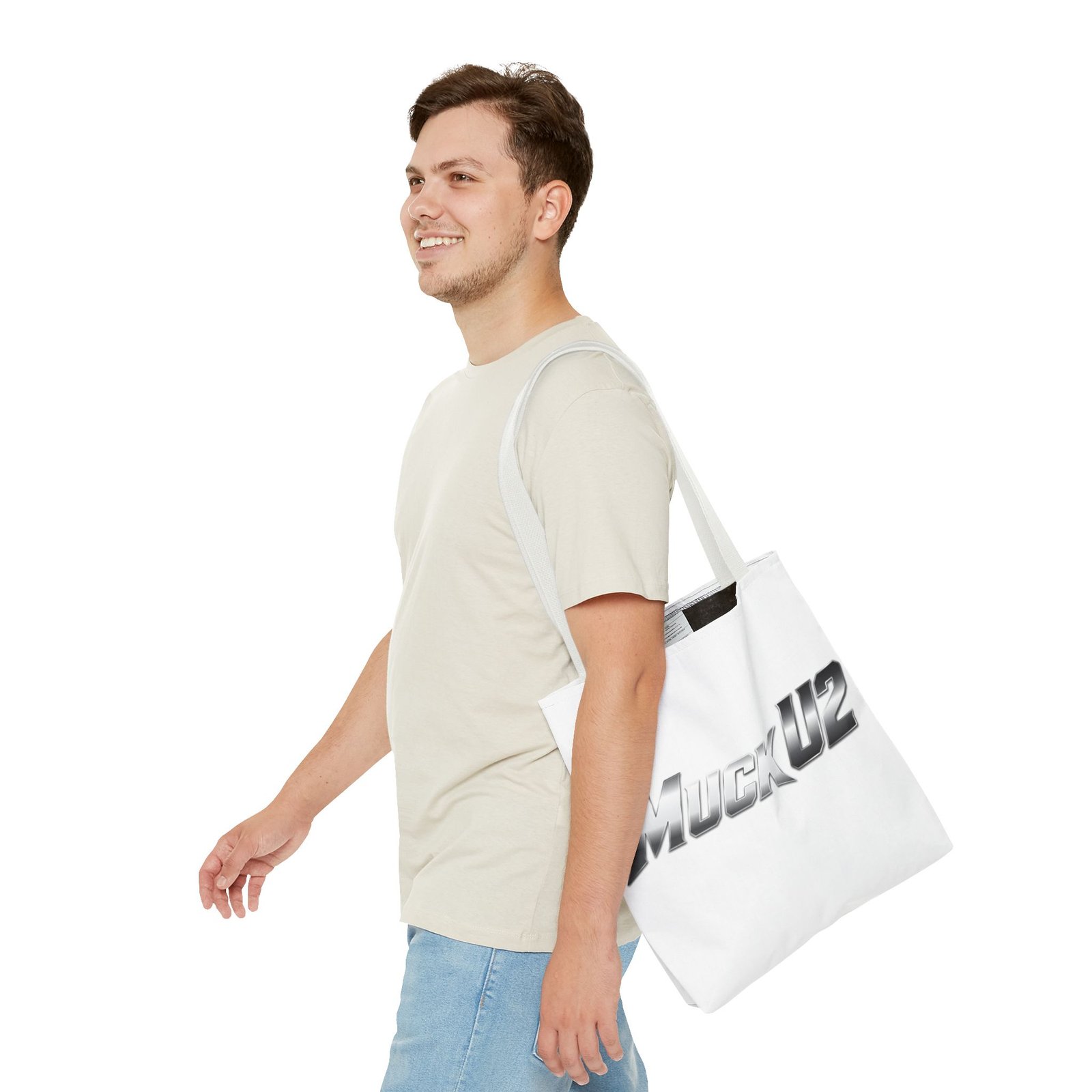 MuckU2 Canvas Tote Bag – Silver Gradient Poker Logo