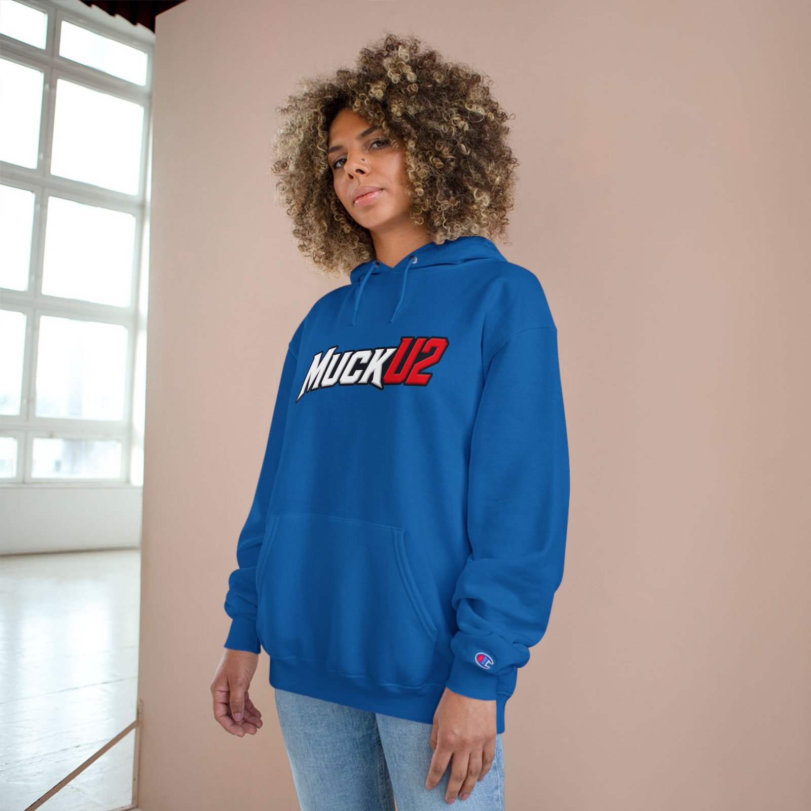 MuckU2 Hoodie – White & Red Logo Poker Pullover