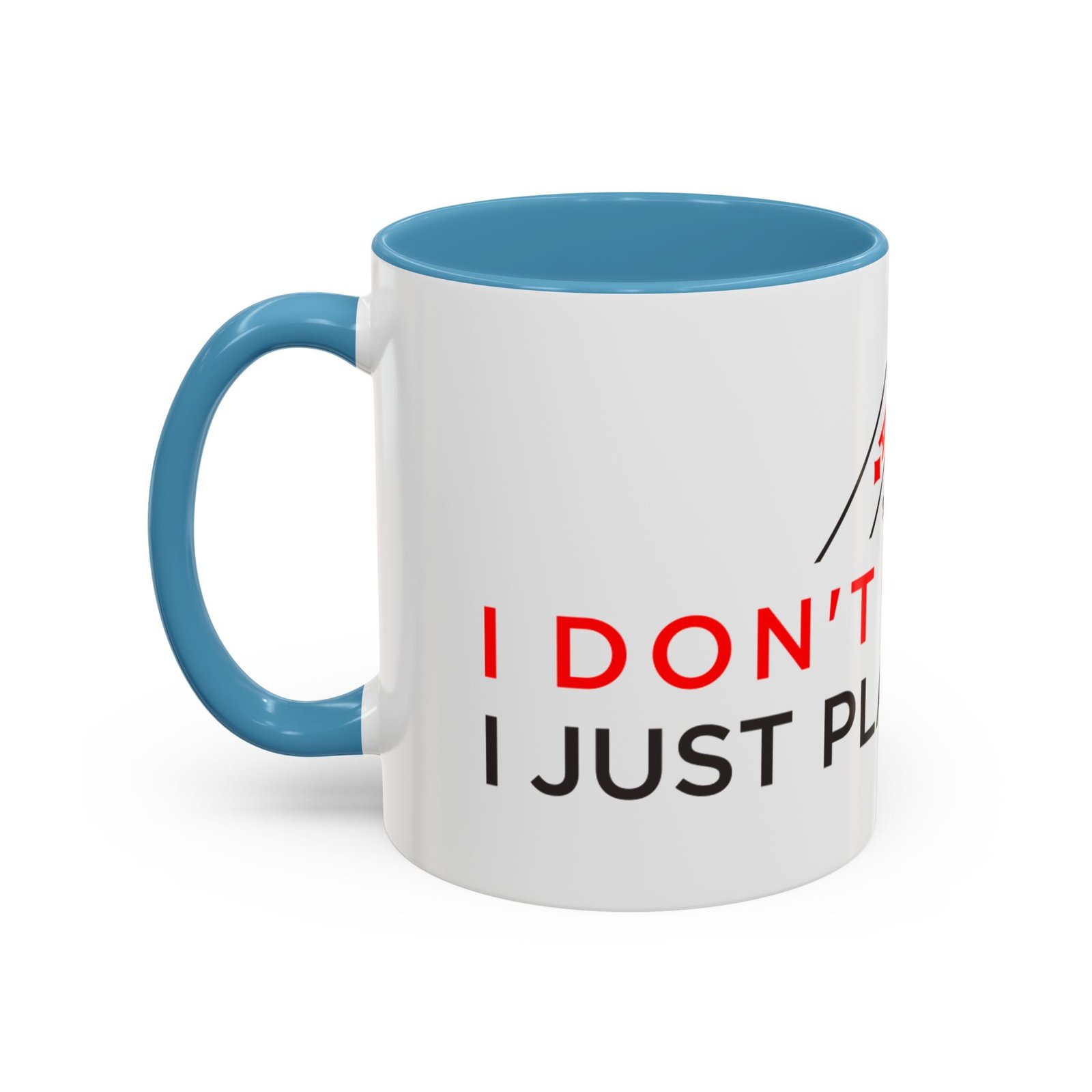 I Don’t Gamble, I Just Play Poker White Mug – Red & Black Logo