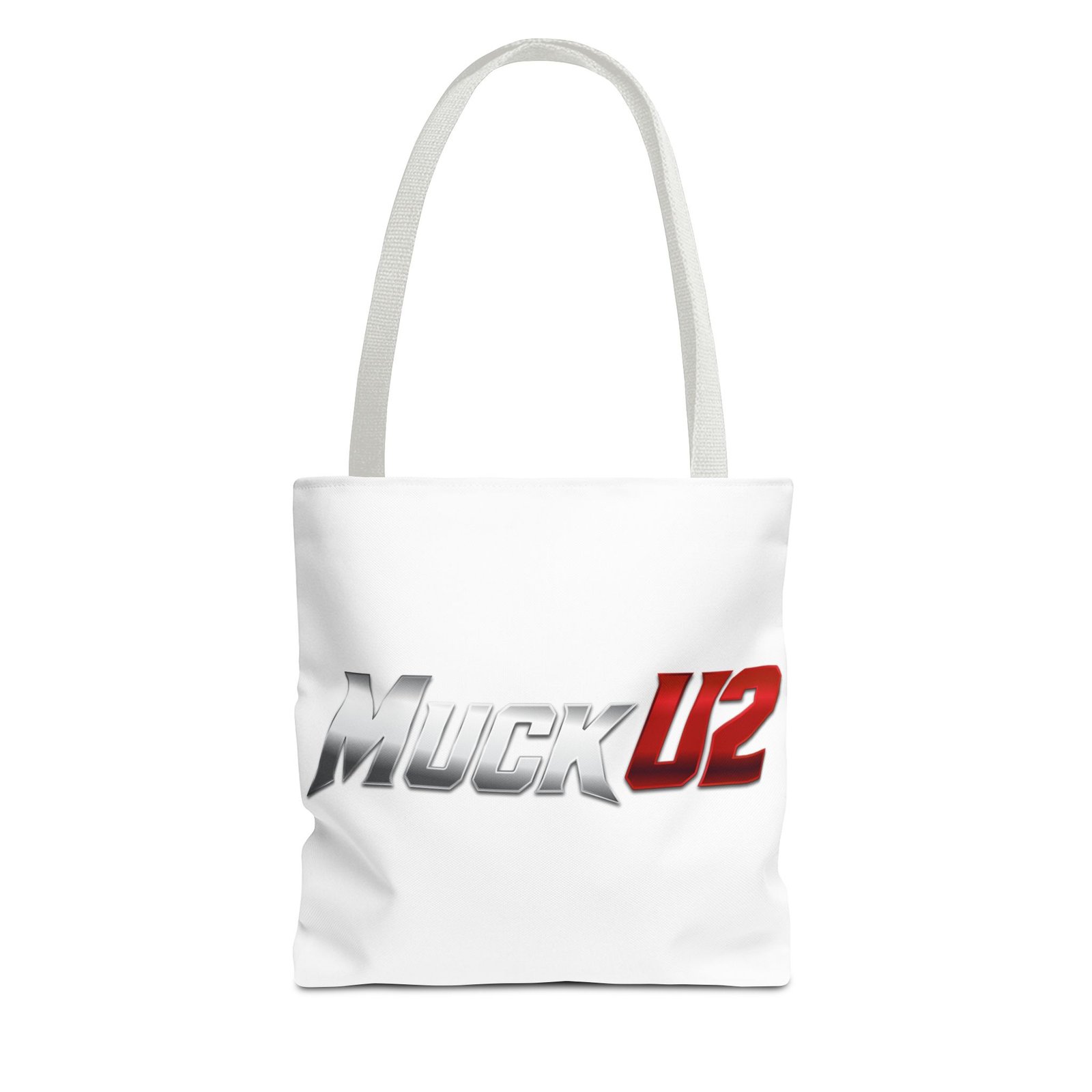 MuckU2 Canvas Tote Bag – Silver & Red Poker Logo