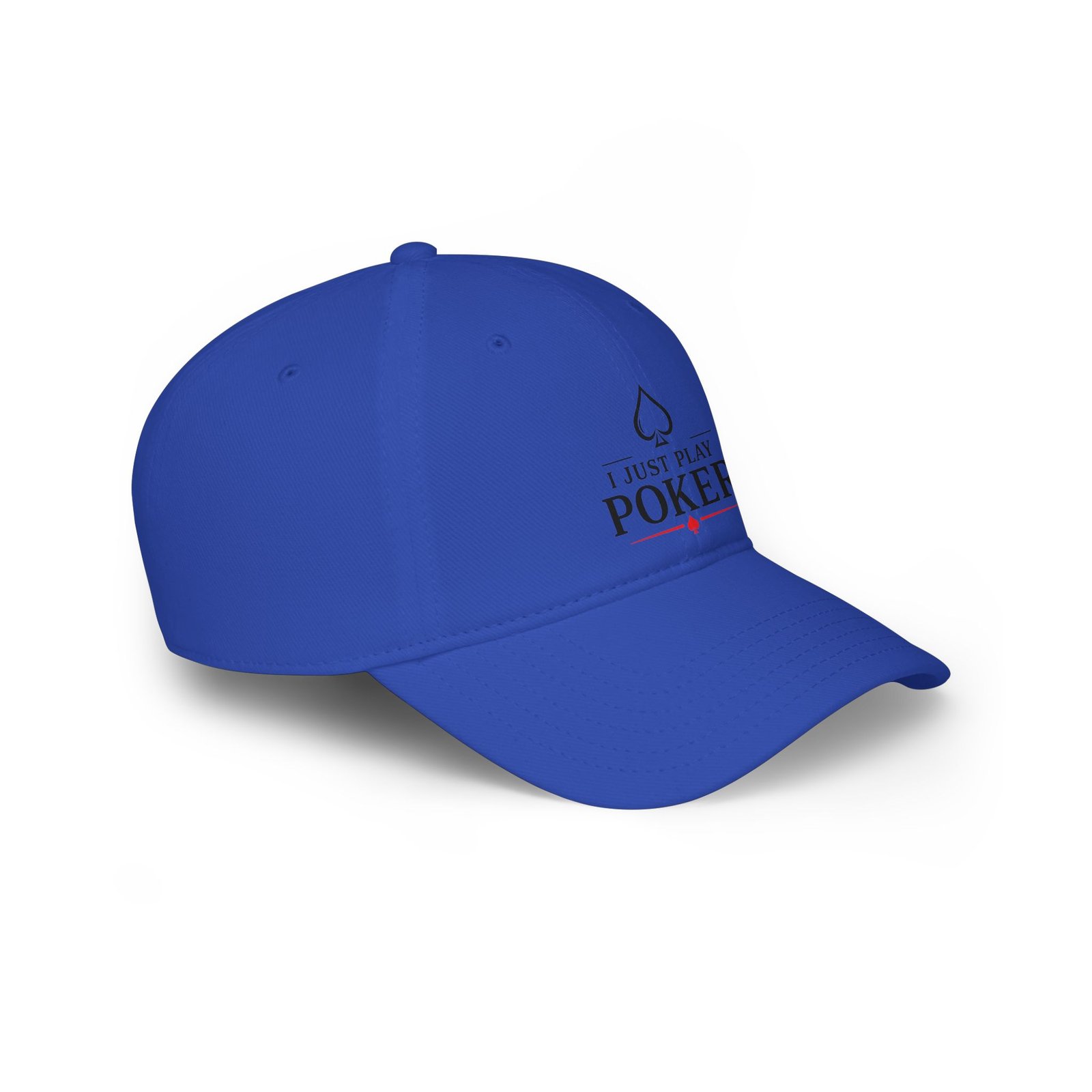 I Just Play Poker Cap – Black & Red Poker Logo
