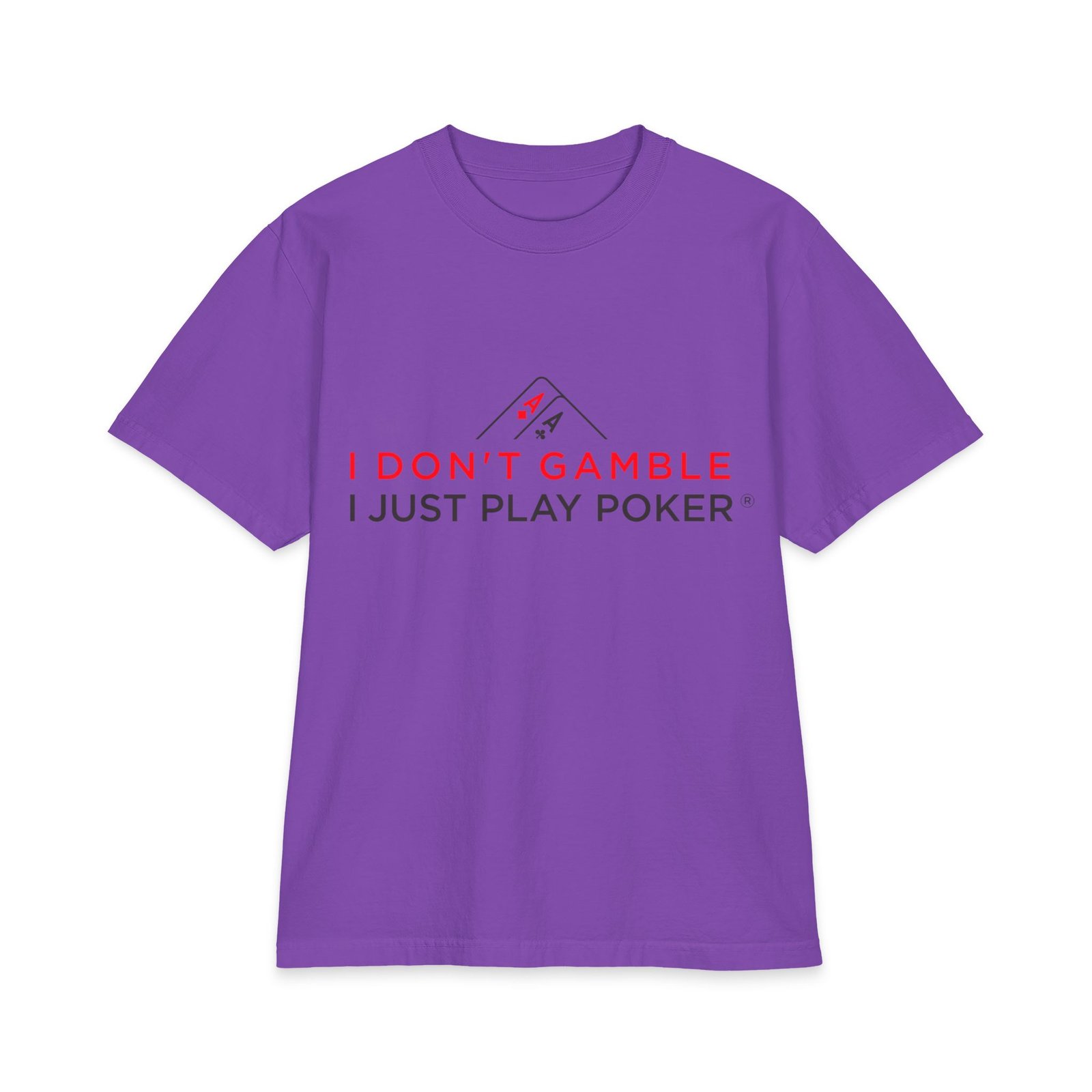 I Don’t Gamble, I Just Play Poker T-Shirt – Red & Black Poker Graphic Tee