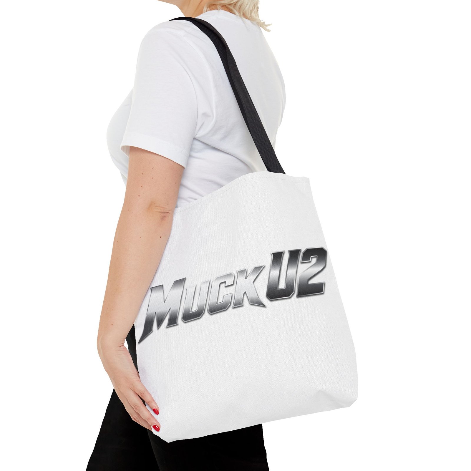 MuckU2 Canvas Tote Bag – Silver Gradient Poker Logo