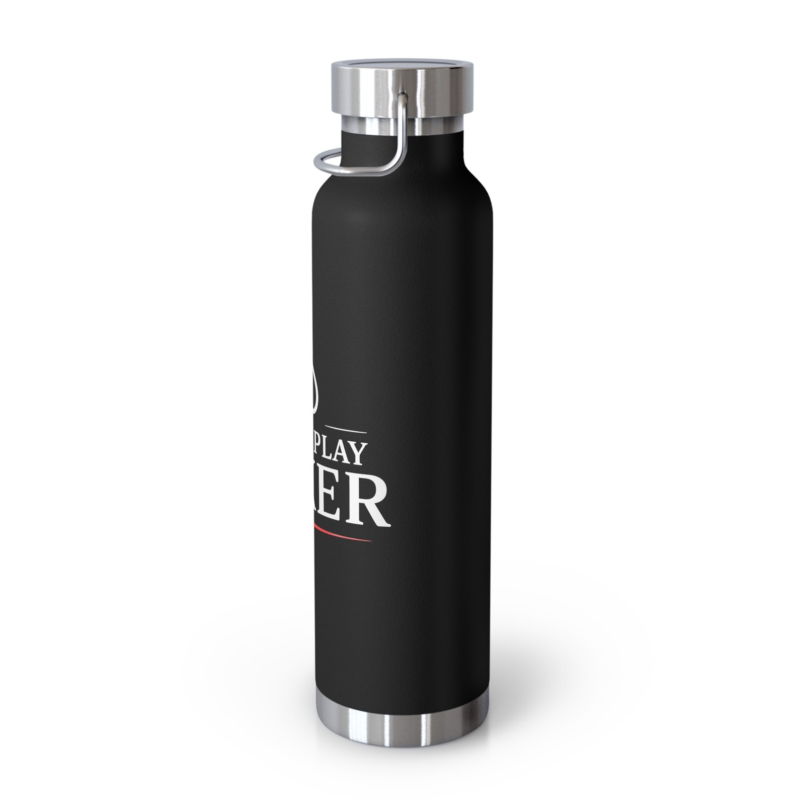 I Just Play Poker Insulated Water Bottle – White & Red Logo