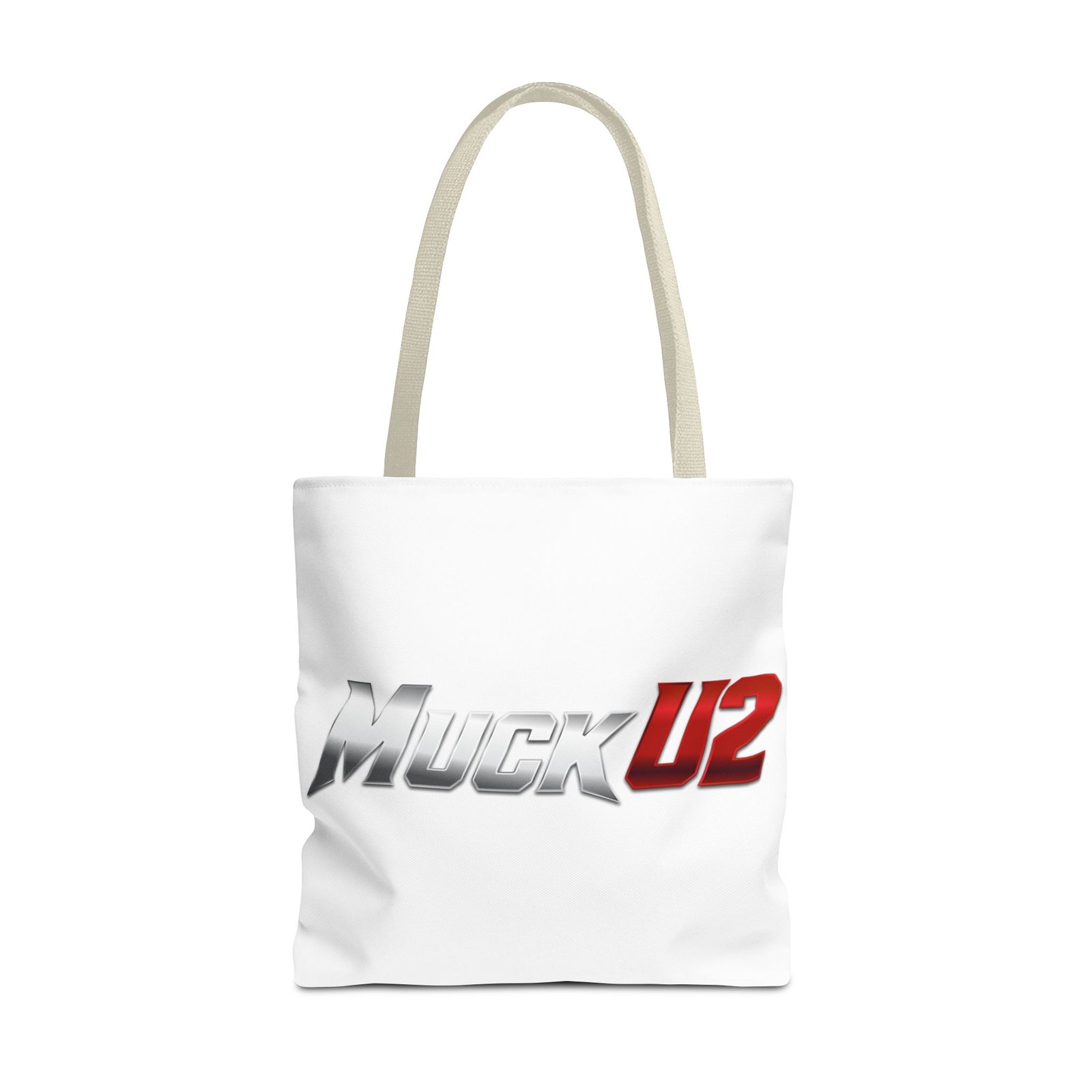 MuckU2 Canvas Tote Bag – Silver & Red Poker Logo