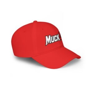 MuckU2 Poker Cap – White & Red Logo Baseball Hat
