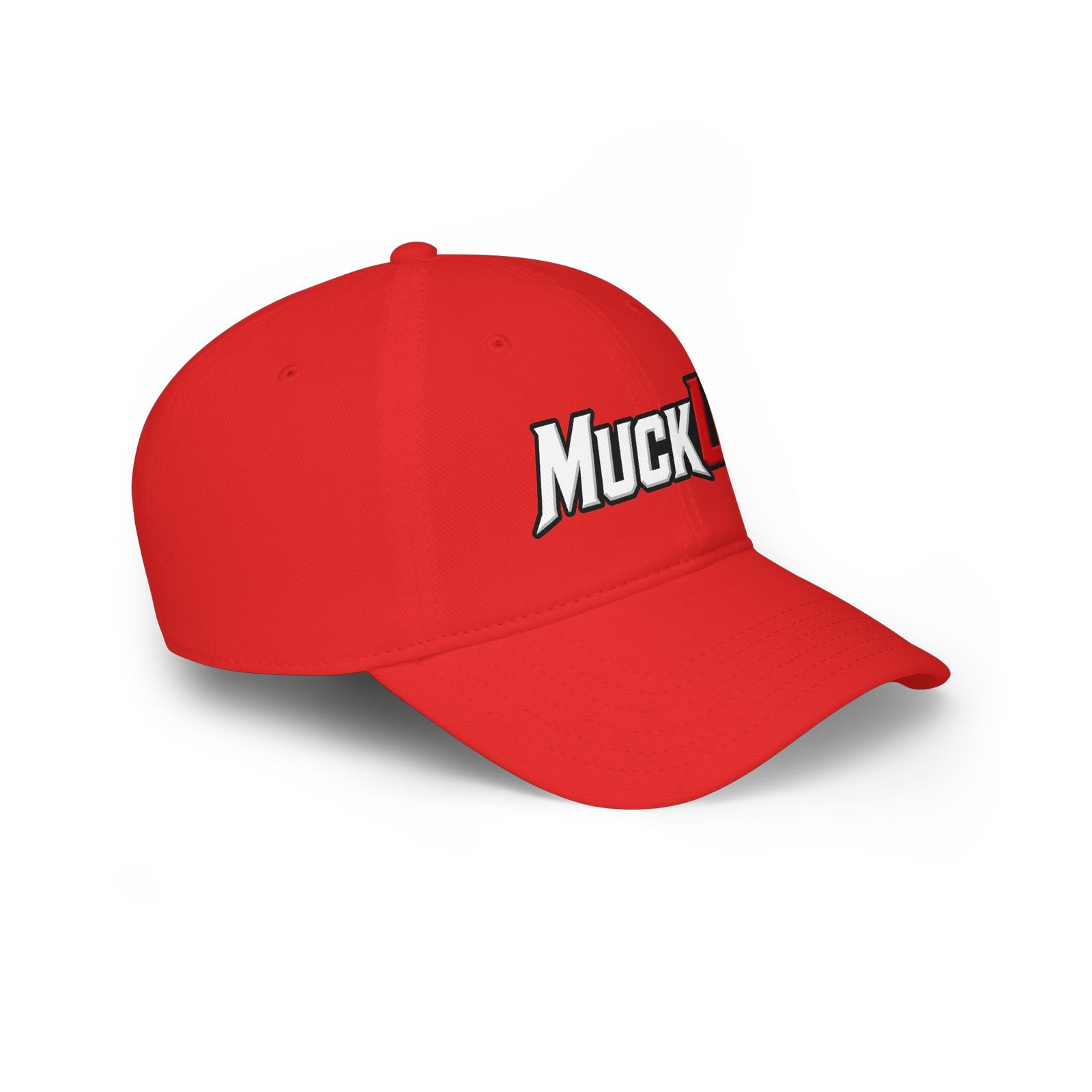 MuckU2 Poker Cap – White & Red Logo Baseball Hat
