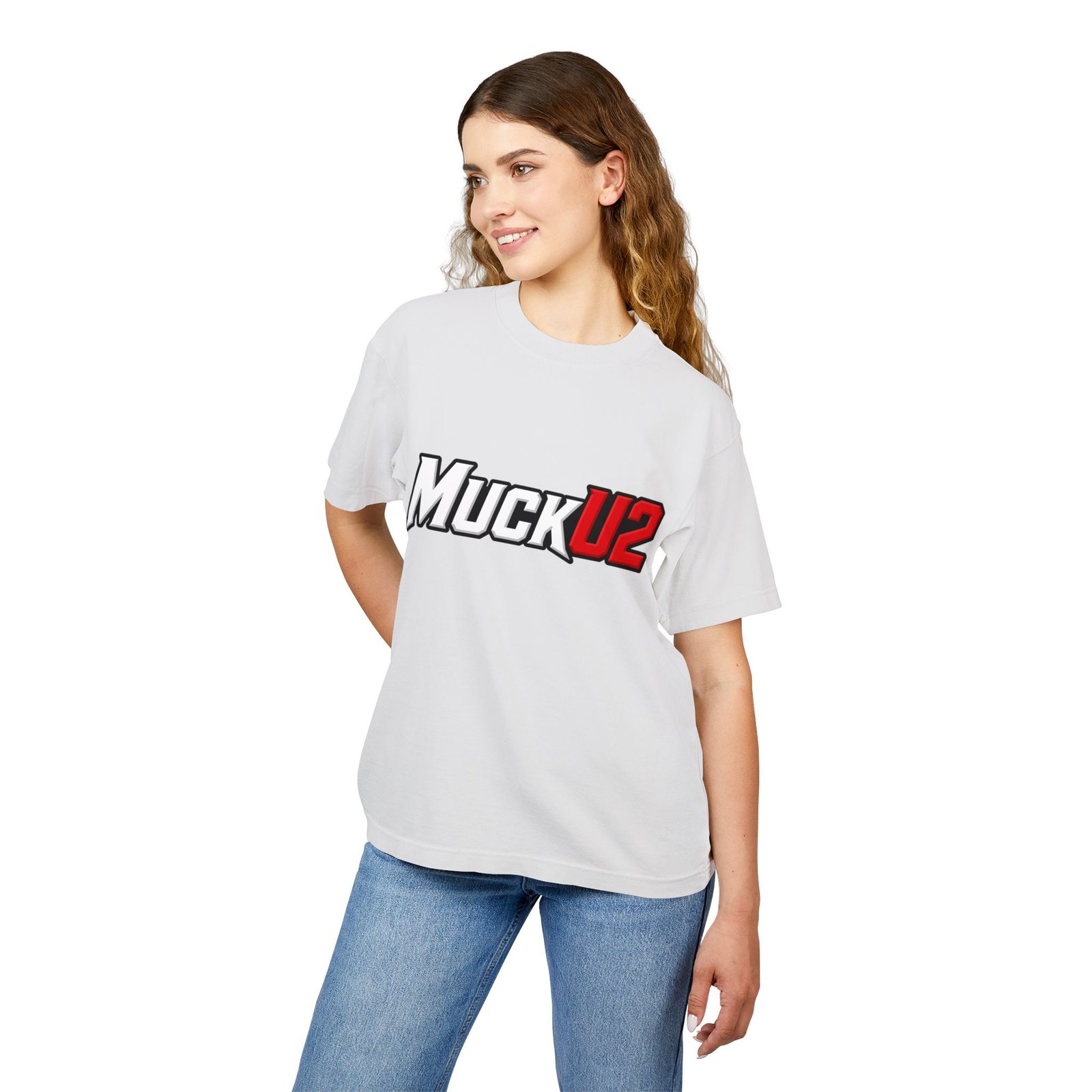 MuckU2 T-Shirt – White & Red Logo Poker Graphic Tee