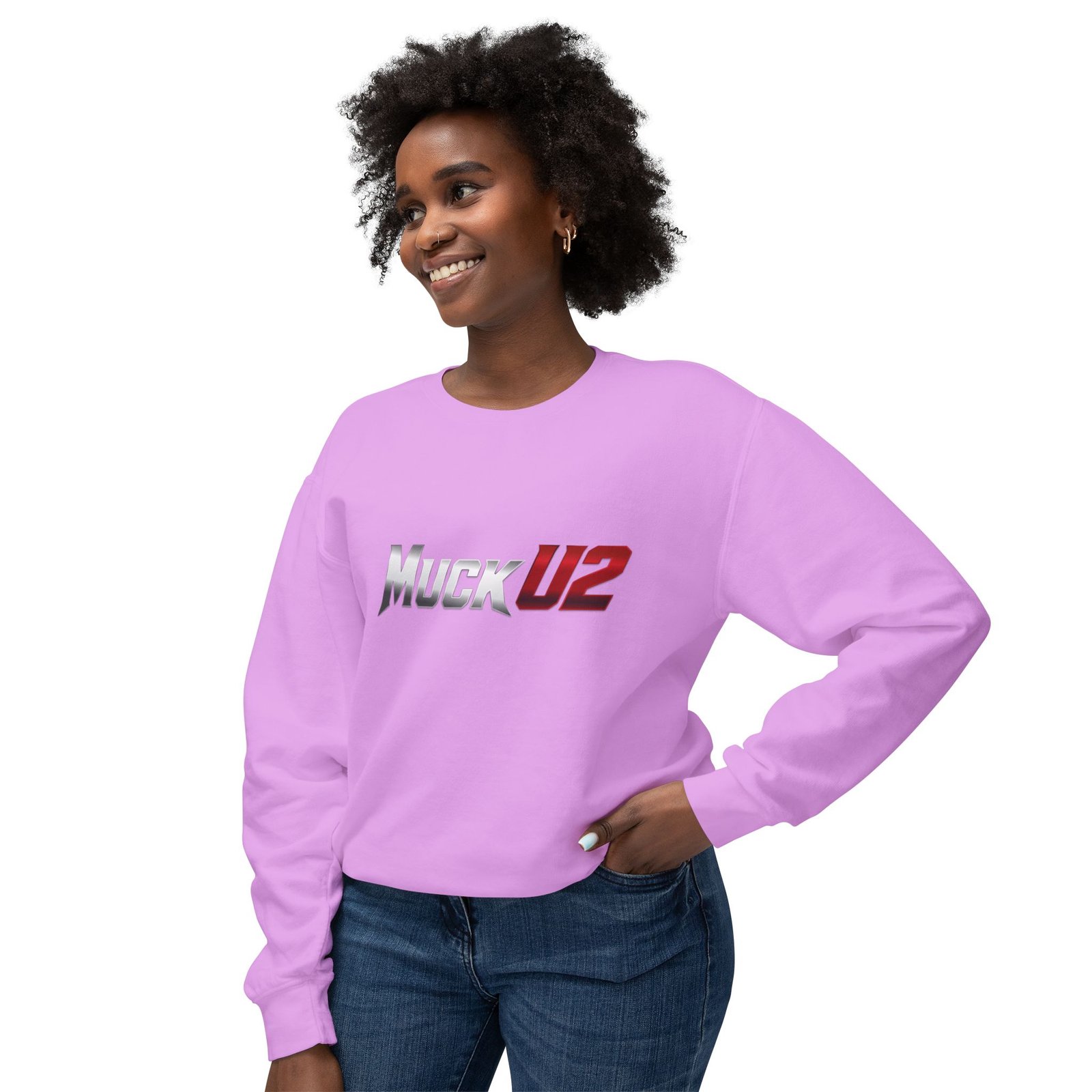 MuckU2 Sweatshirt – Silver & Red Logo Poker Crewneck