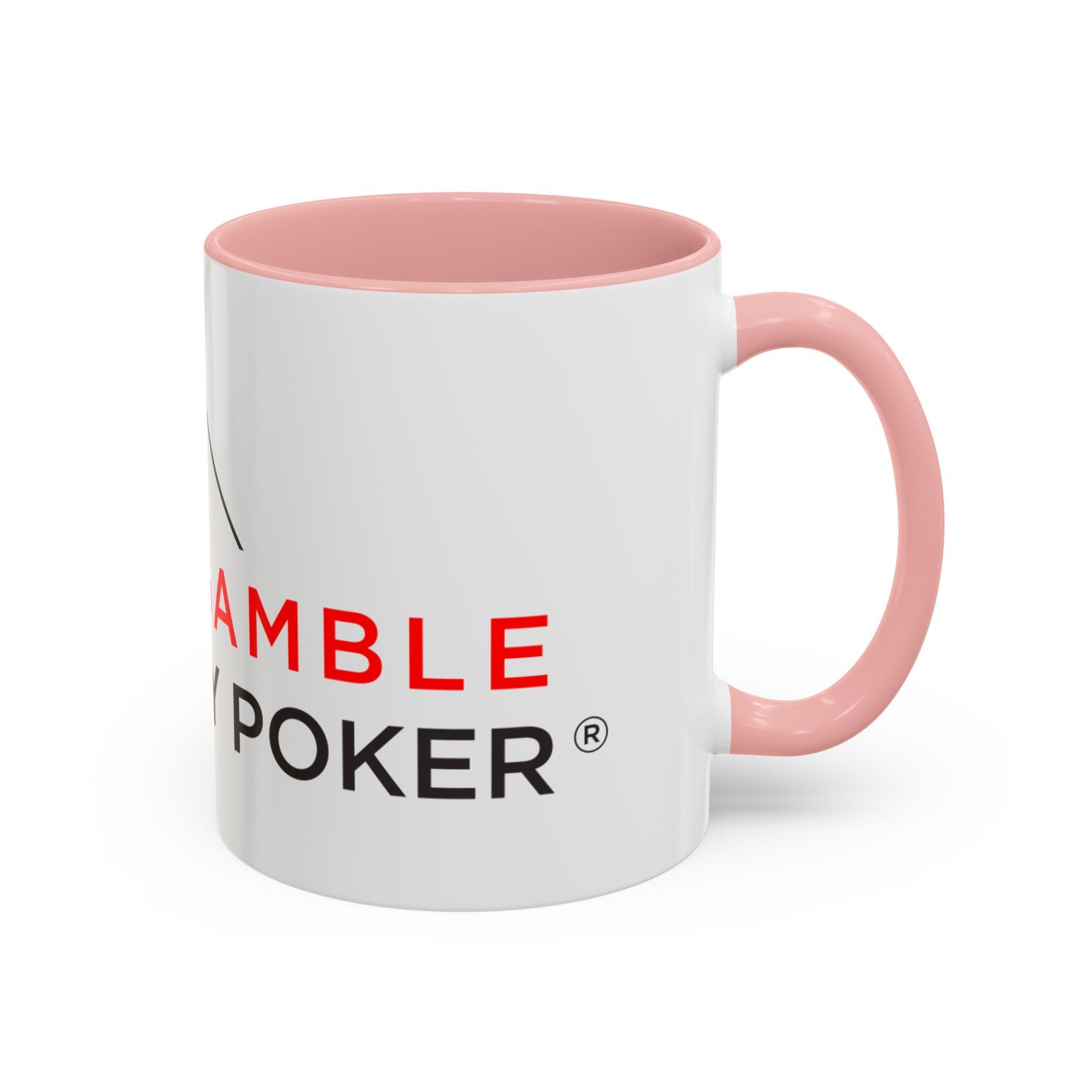 I Don’t Gamble, I Just Play Poker White Mug – Red & Black Logo