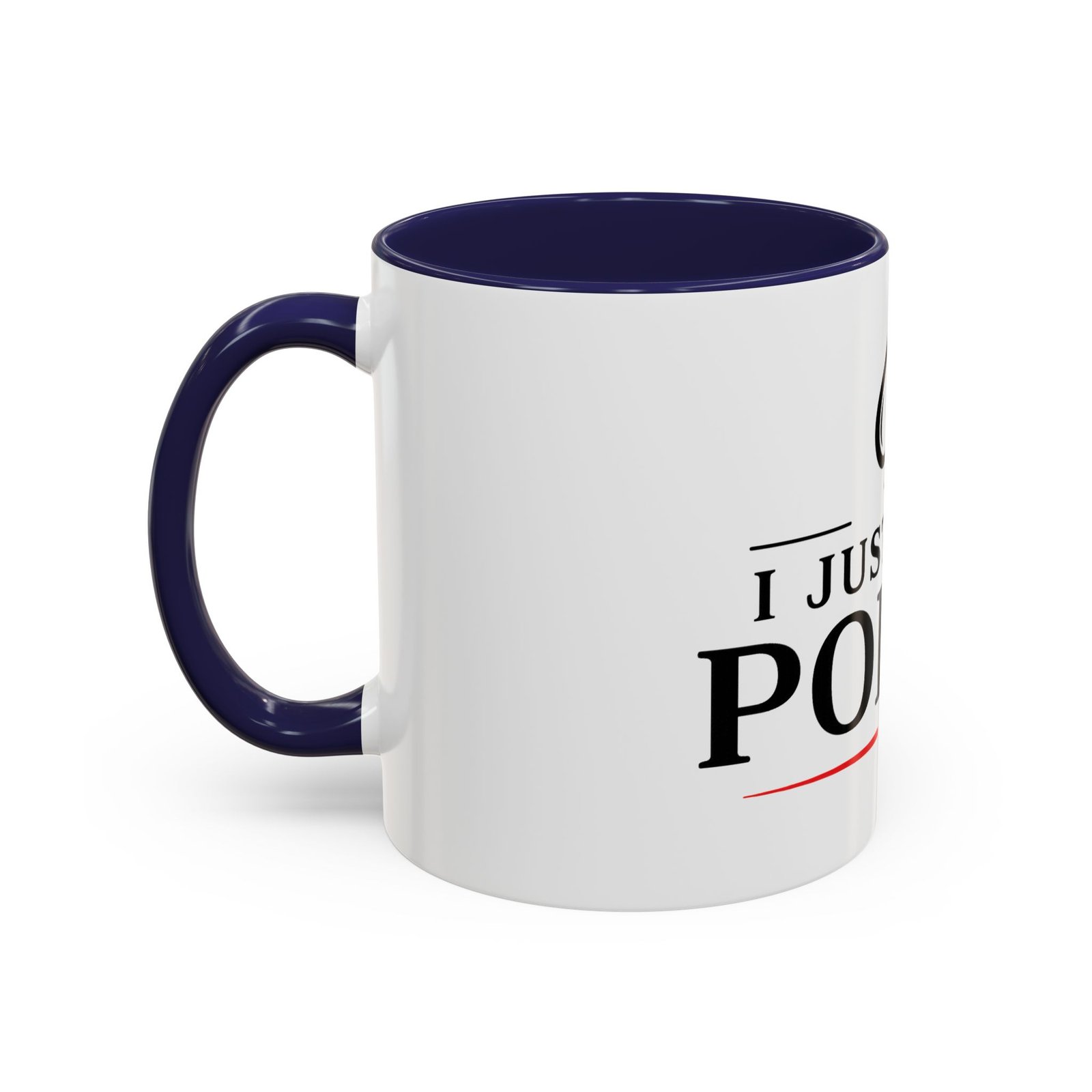 I Just Play Poker White Mug – Black & Red Logo