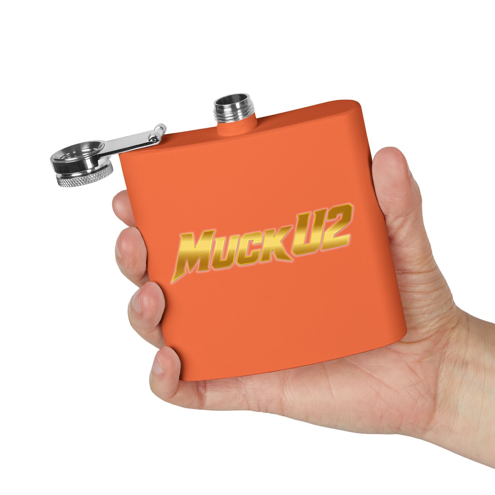 MuckU2 Flask – Gold Logo Poker Flask